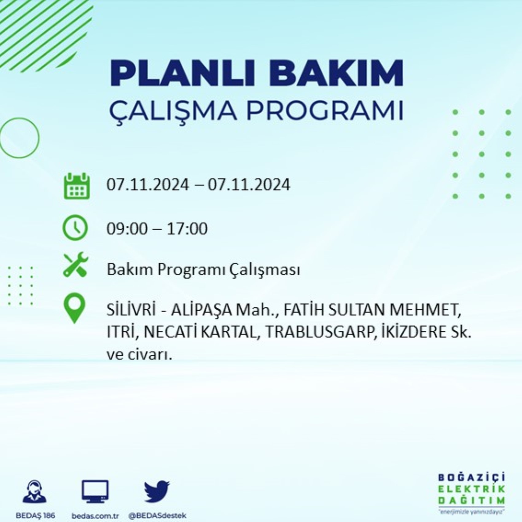 BEDAŞ açıkladı... İstanbul'da elektrik kesintisi: 7 Kasım'da hangi mahalleler etkilenecek?