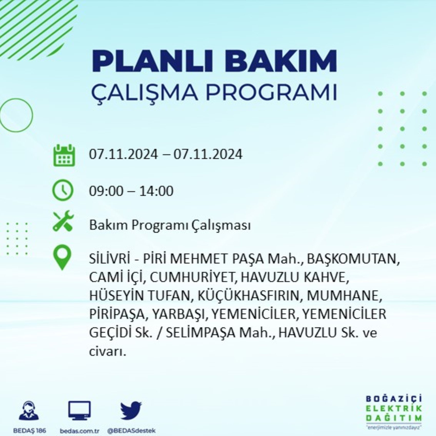 BEDAŞ açıkladı... İstanbul'da elektrik kesintisi: 7 Kasım'da hangi mahalleler etkilenecek?