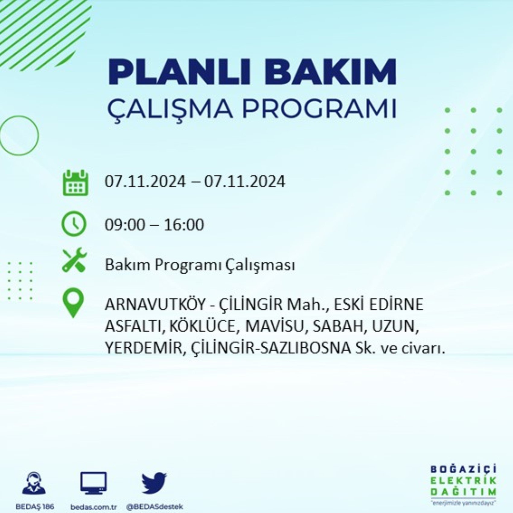 BEDAŞ açıkladı... İstanbul'da elektrik kesintisi: 7 Kasım'da hangi mahalleler etkilenecek?