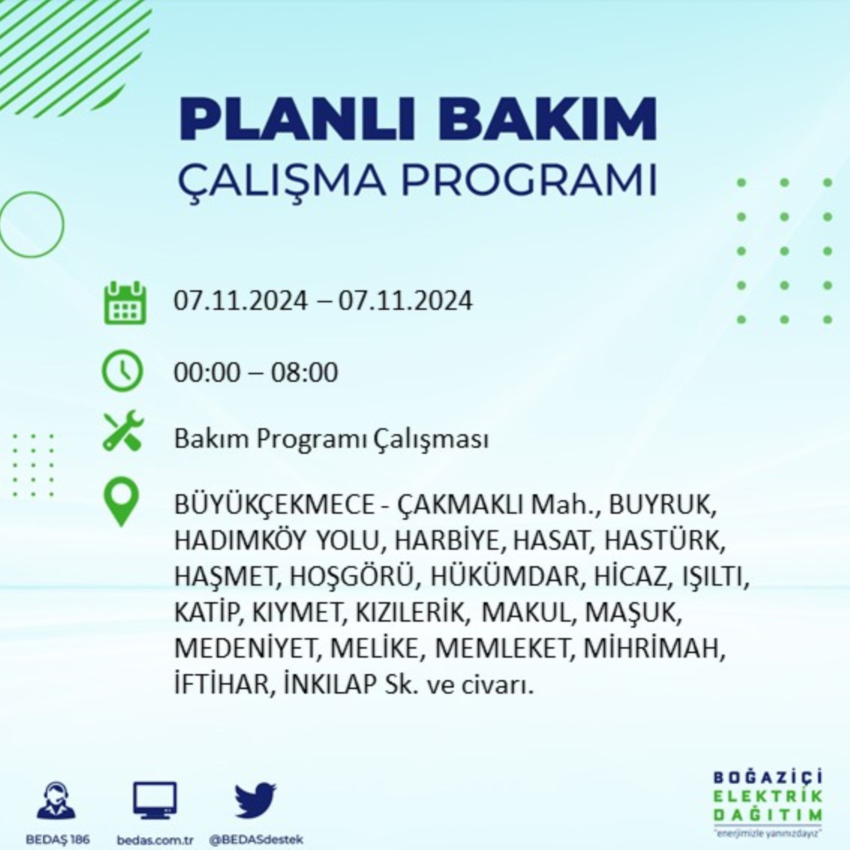 BEDAŞ açıkladı... İstanbul'da elektrik kesintisi: 7 Kasım'da hangi mahalleler etkilenecek?