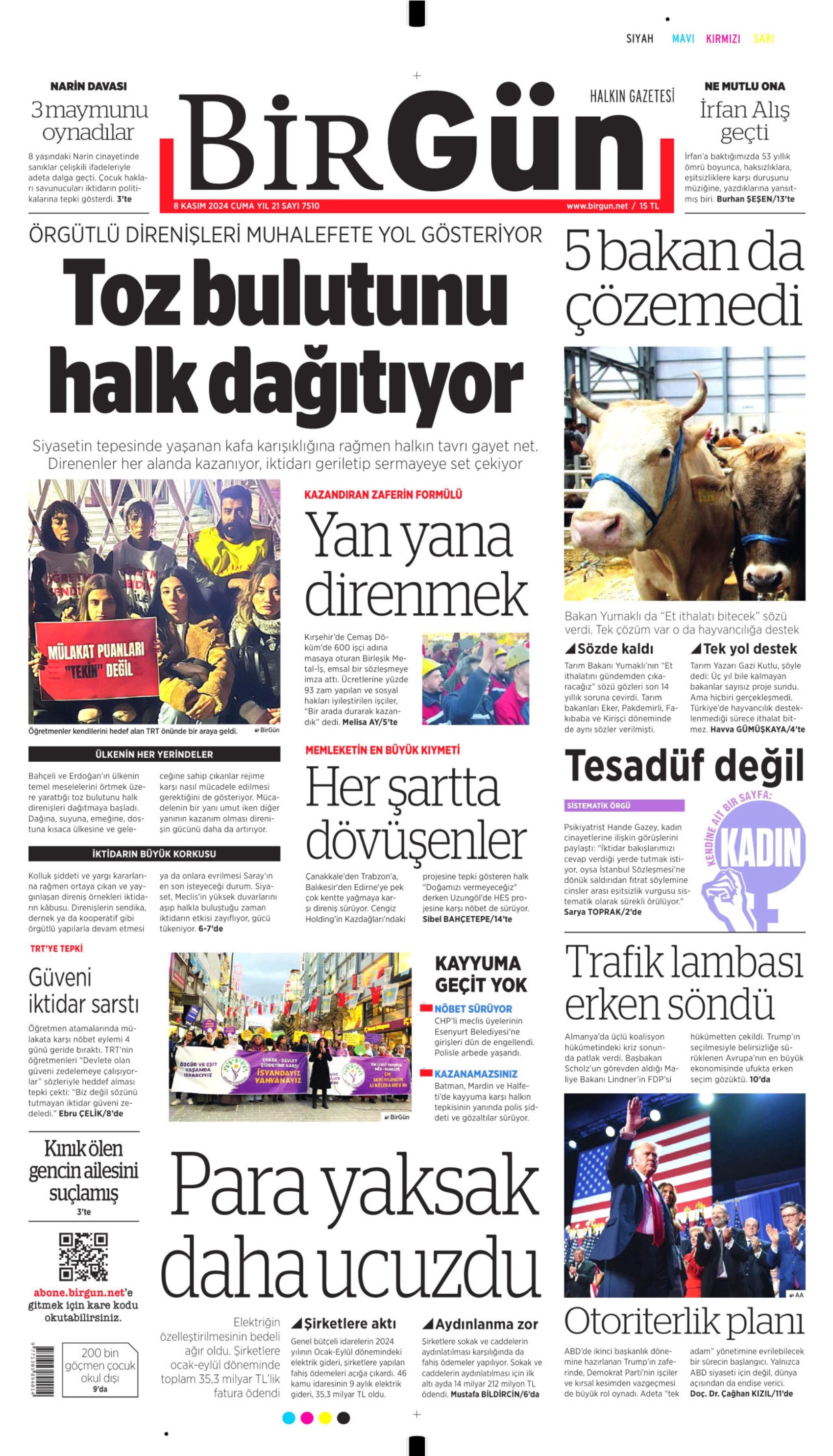 Gazeteler Narin Güran davasının ilk duruşmasını nasıl gördü? (8 Kasım 2024 gazete manşetleri)