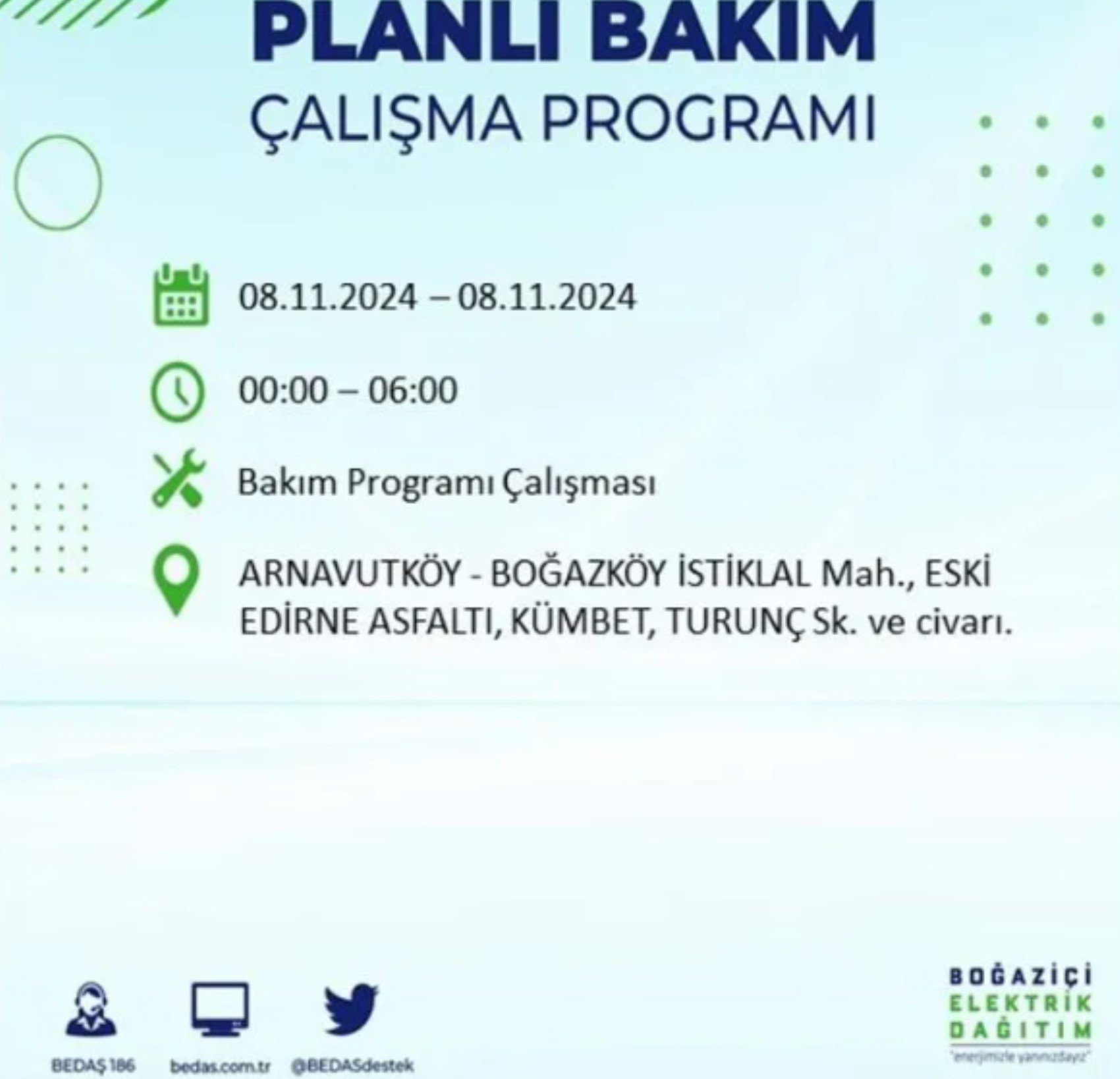 BEDAŞ duyurdu: 8 Kasım Cuma günü İstanbul'da hangi mahallelerde elektrik kesintileri yaşanacak?