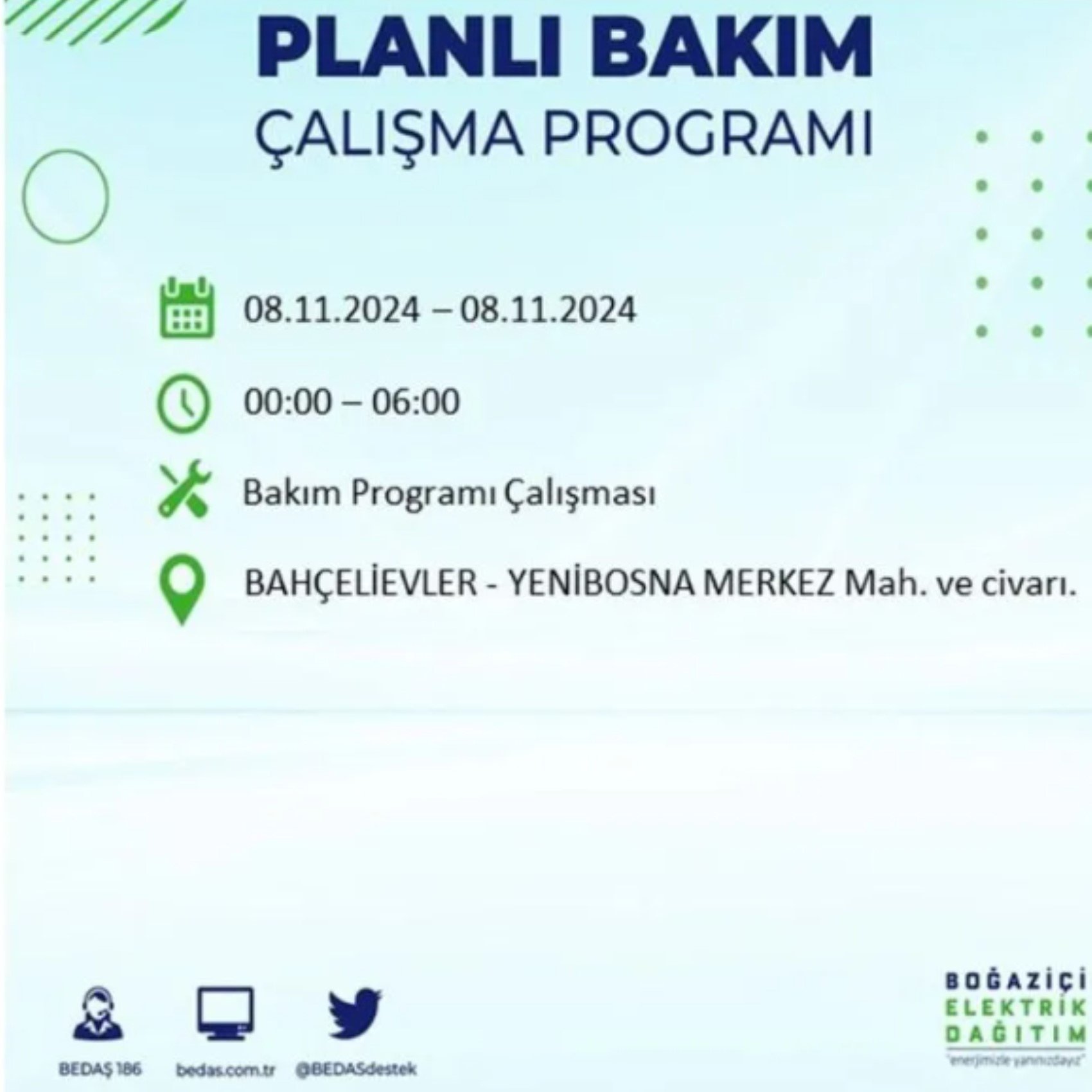 BEDAŞ duyurdu: 8 Kasım Cuma günü İstanbul'da hangi mahallelerde elektrik kesintileri yaşanacak?