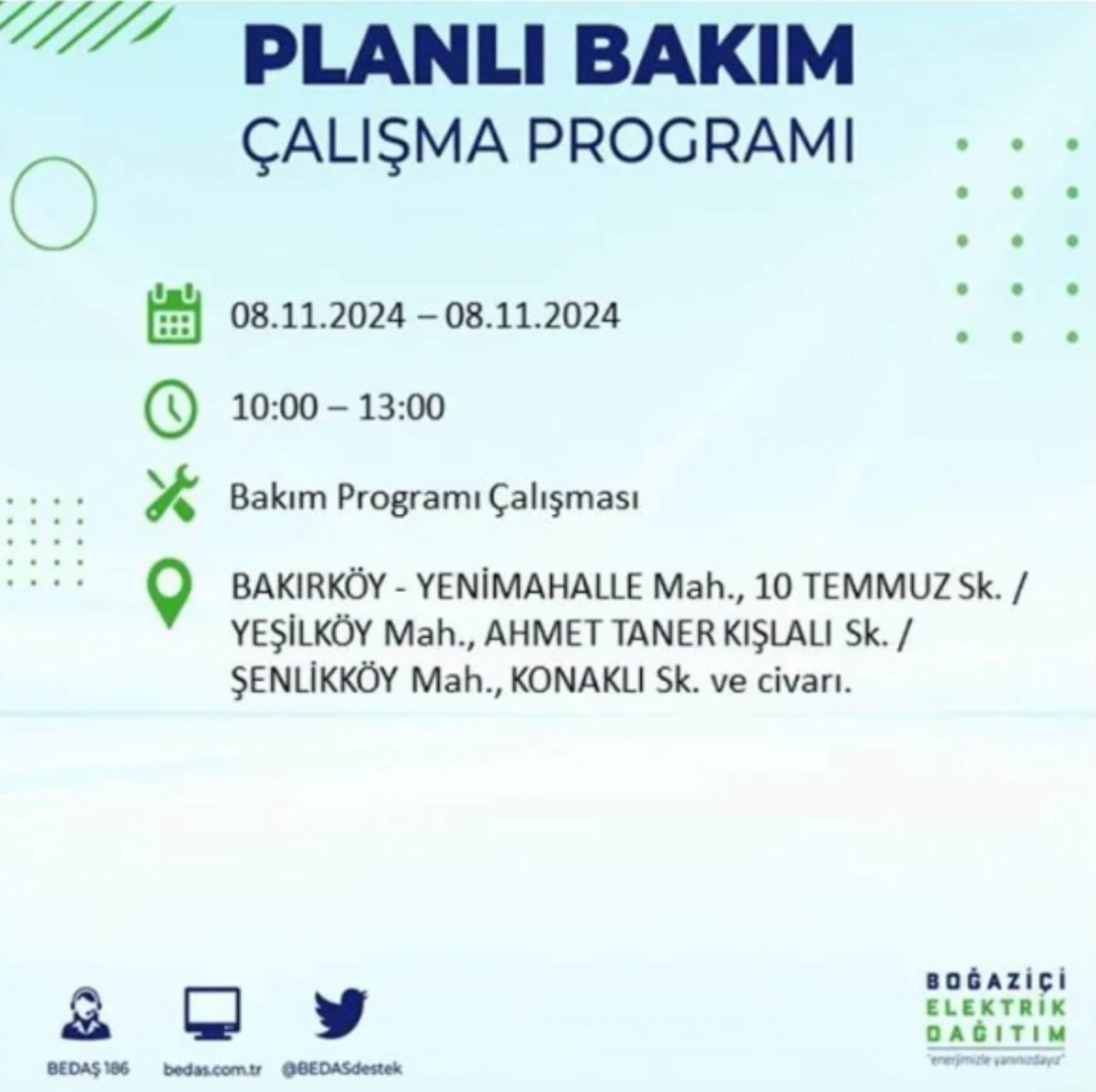 BEDAŞ duyurdu: 8 Kasım Cuma günü İstanbul'da hangi mahallelerde elektrik kesintileri yaşanacak?