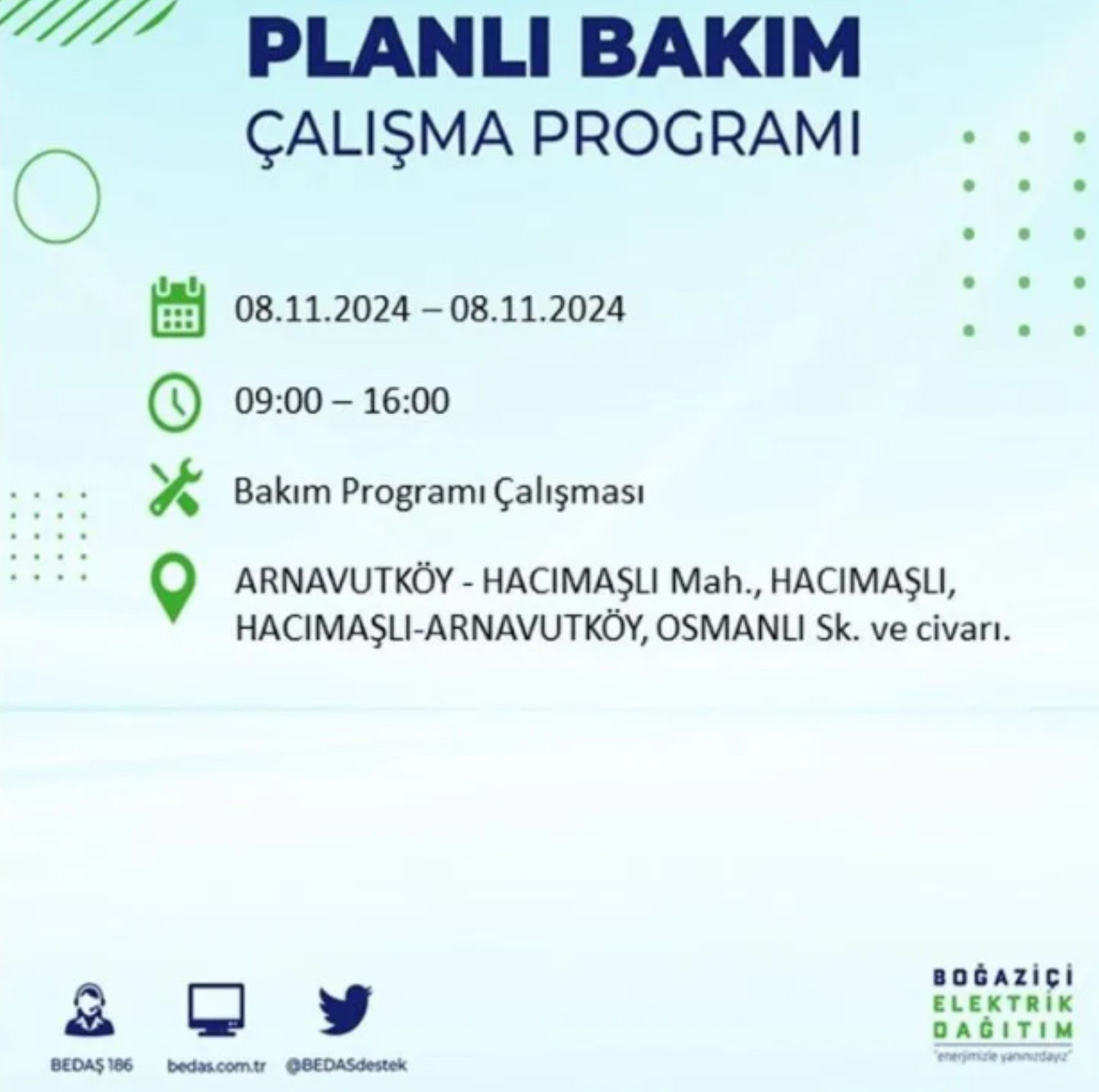 BEDAŞ duyurdu: 8 Kasım Cuma günü İstanbul'da hangi mahallelerde elektrik kesintileri yaşanacak?