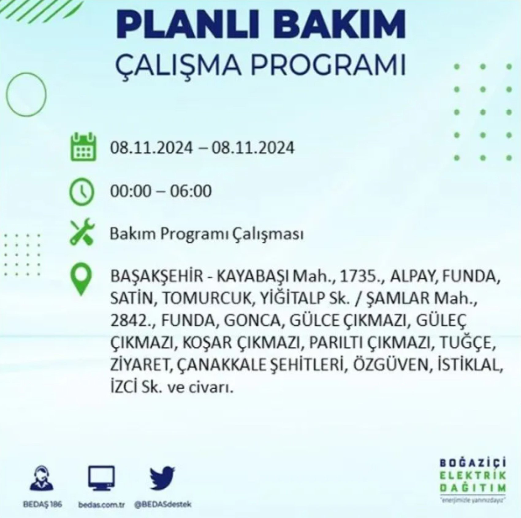 BEDAŞ duyurdu: 8 Kasım Cuma günü İstanbul'da hangi mahallelerde elektrik kesintileri yaşanacak?