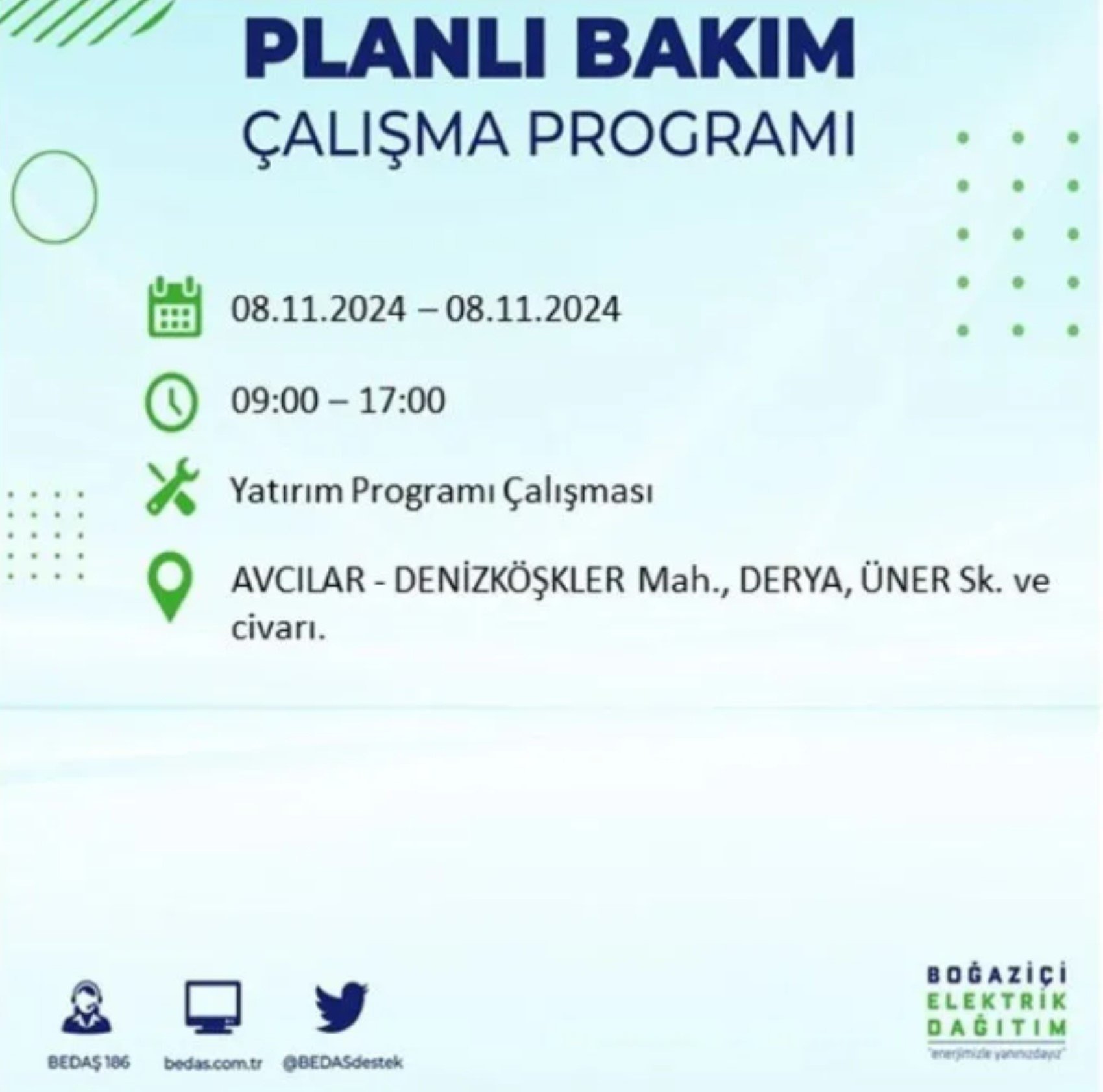 BEDAŞ duyurdu: 8 Kasım Cuma günü İstanbul'da hangi mahallelerde elektrik kesintileri yaşanacak?