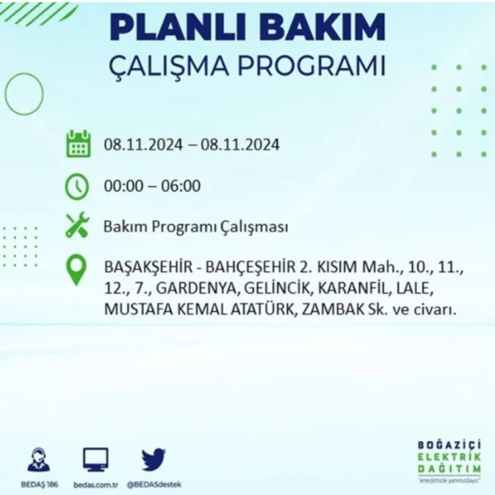 BEDAŞ duyurdu: 8 Kasım Cuma günü İstanbul'da hangi mahallelerde elektrik kesintileri yaşanacak?