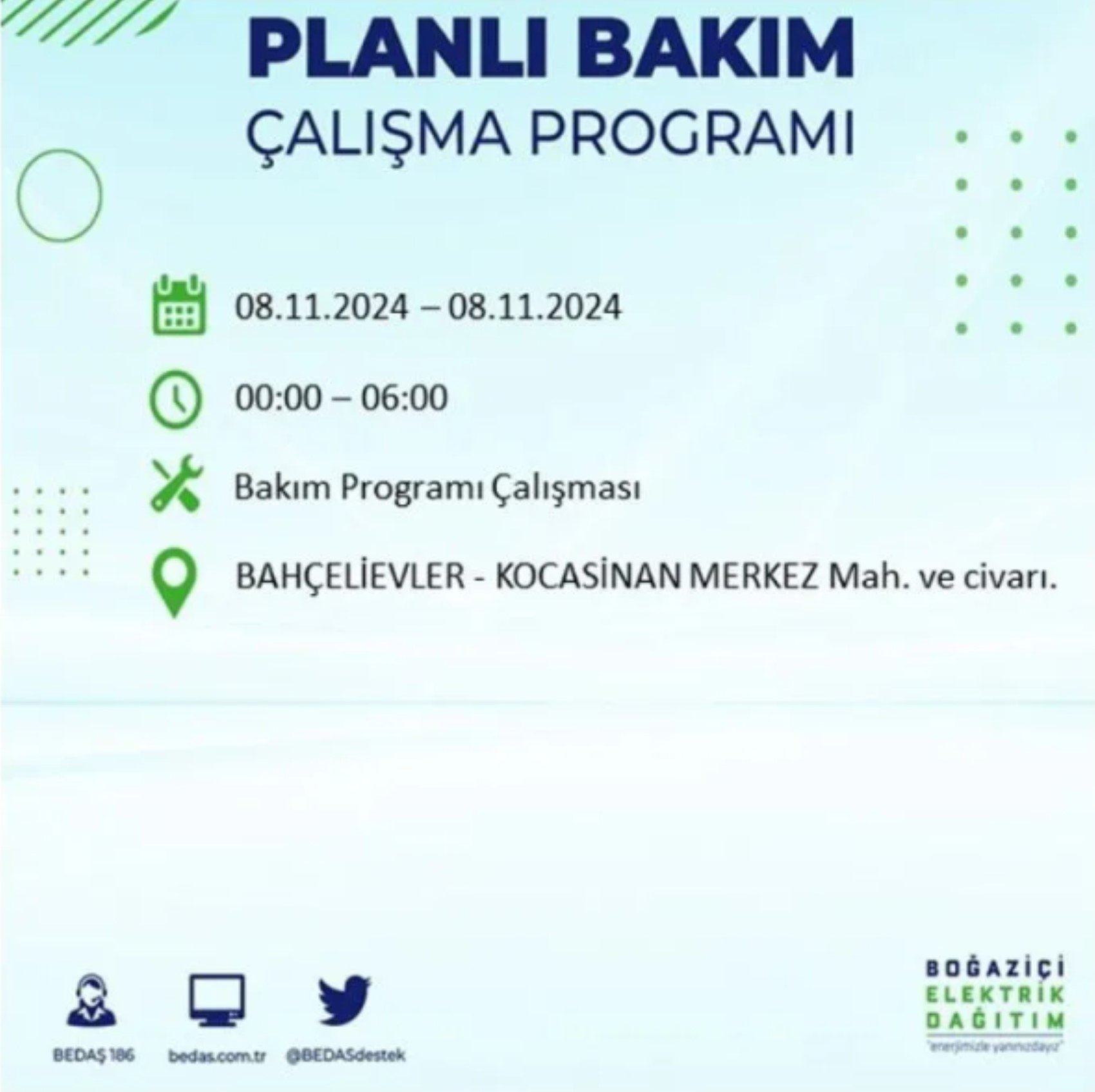 BEDAŞ duyurdu: 8 Kasım Cuma günü İstanbul'da hangi mahallelerde elektrik kesintileri yaşanacak?