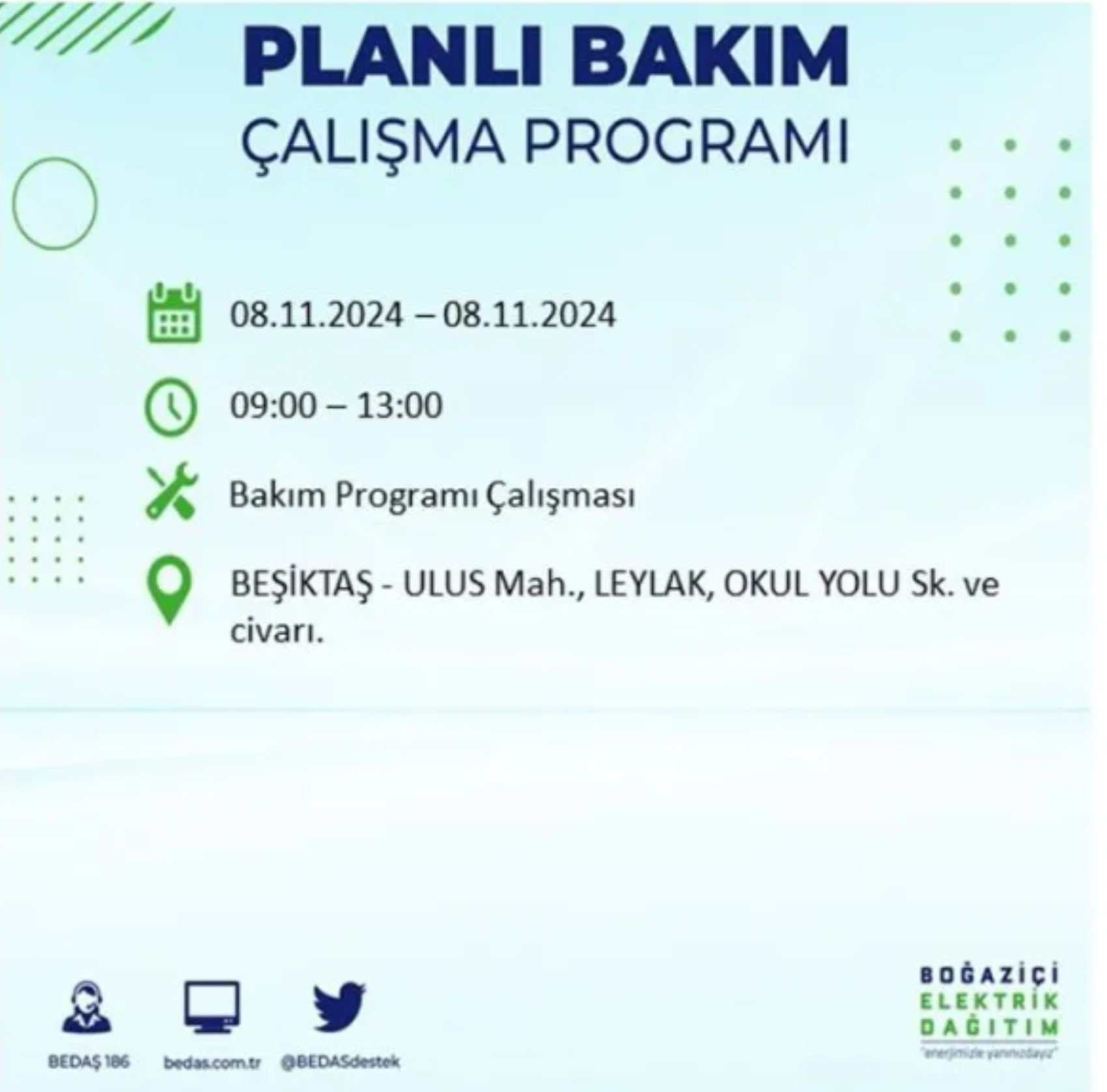 BEDAŞ duyurdu: 8 Kasım Cuma günü İstanbul'da hangi mahallelerde elektrik kesintileri yaşanacak?