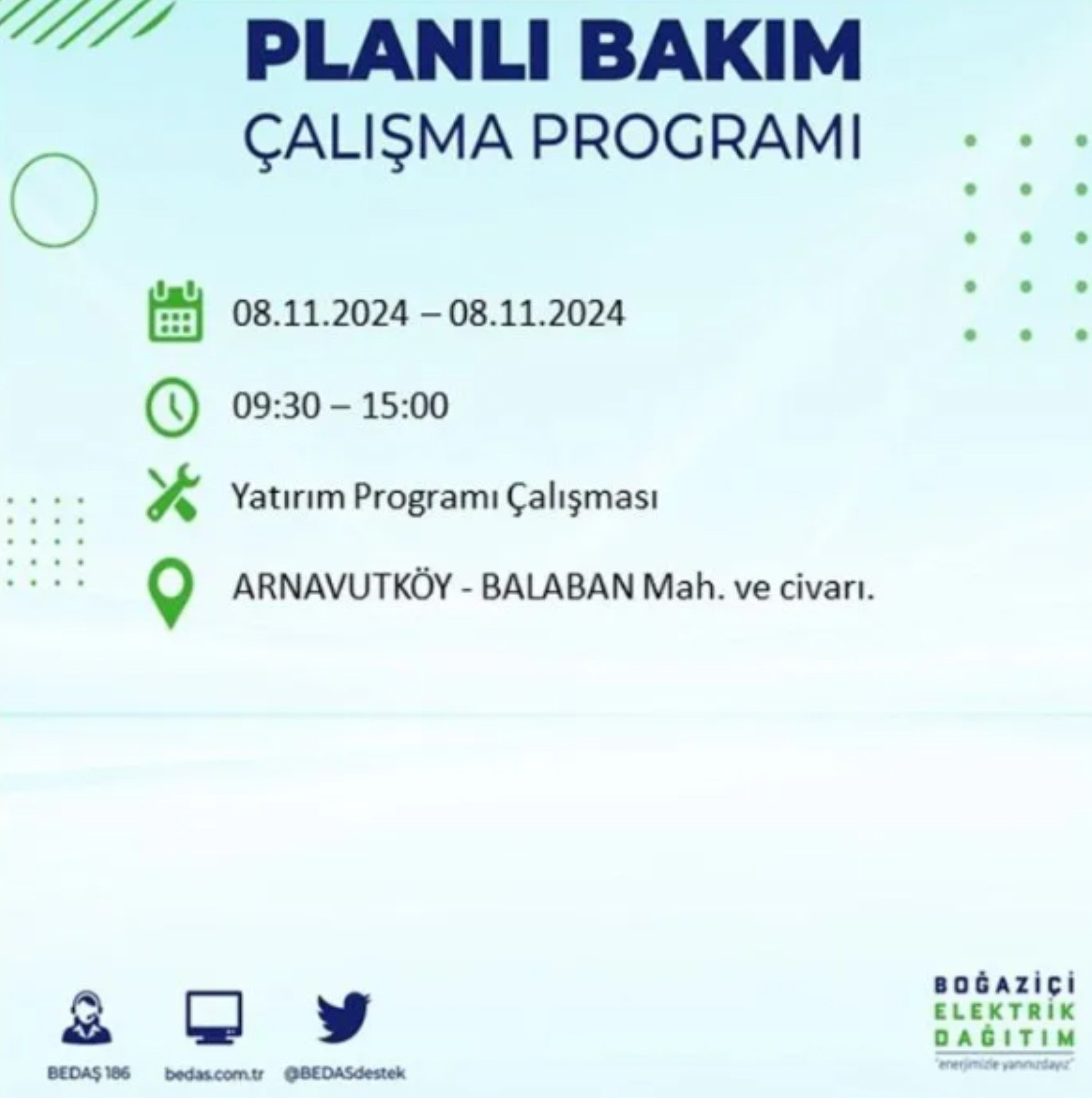 BEDAŞ duyurdu: 8 Kasım Cuma günü İstanbul'da hangi mahallelerde elektrik kesintileri yaşanacak?