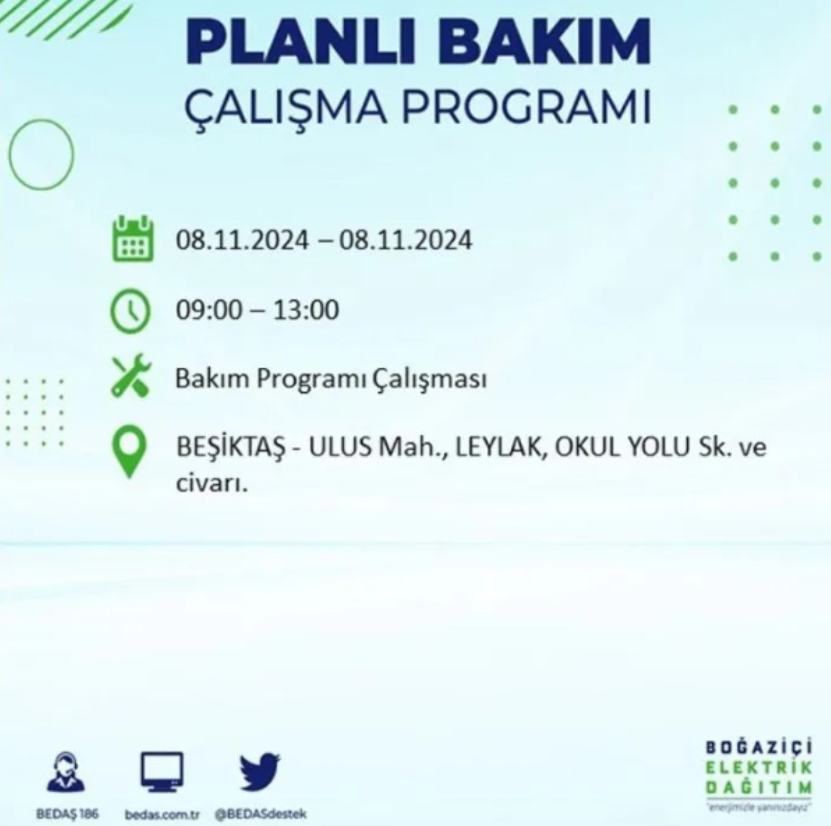 BEDAŞ duyurdu: 8 Kasım Cuma günü İstanbul'da hangi mahallelerde elektrik kesintileri yaşanacak?