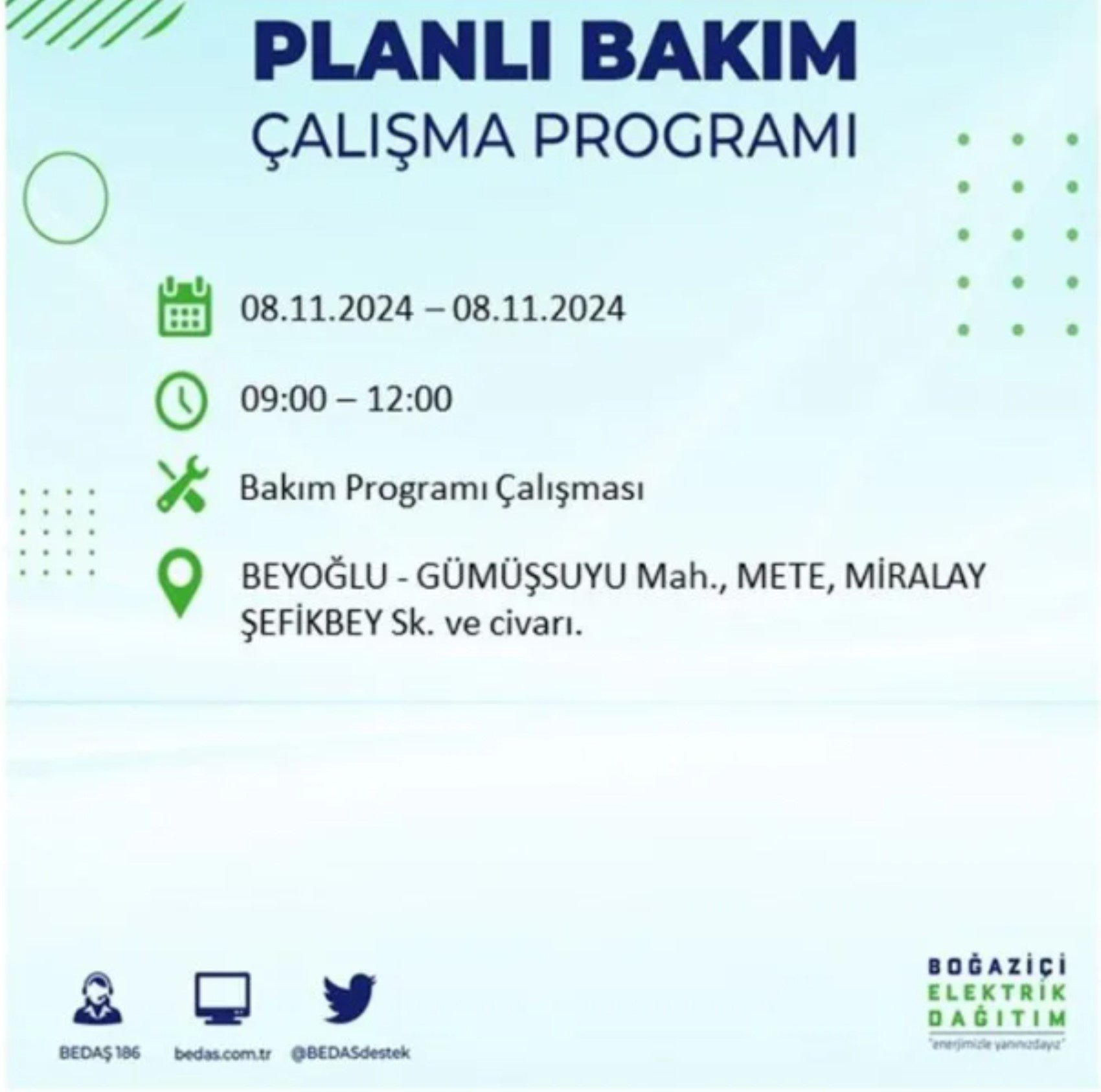 BEDAŞ duyurdu: 8 Kasım Cuma günü İstanbul'da hangi mahallelerde elektrik kesintileri yaşanacak?