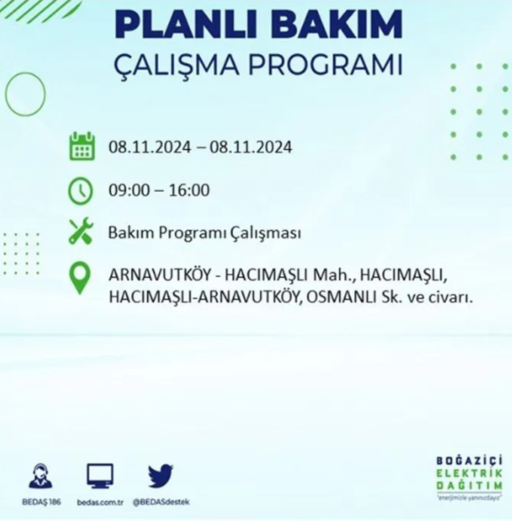 BEDAŞ duyurdu: 8 Kasım Cuma günü İstanbul'da hangi mahallelerde elektrik kesintileri yaşanacak?