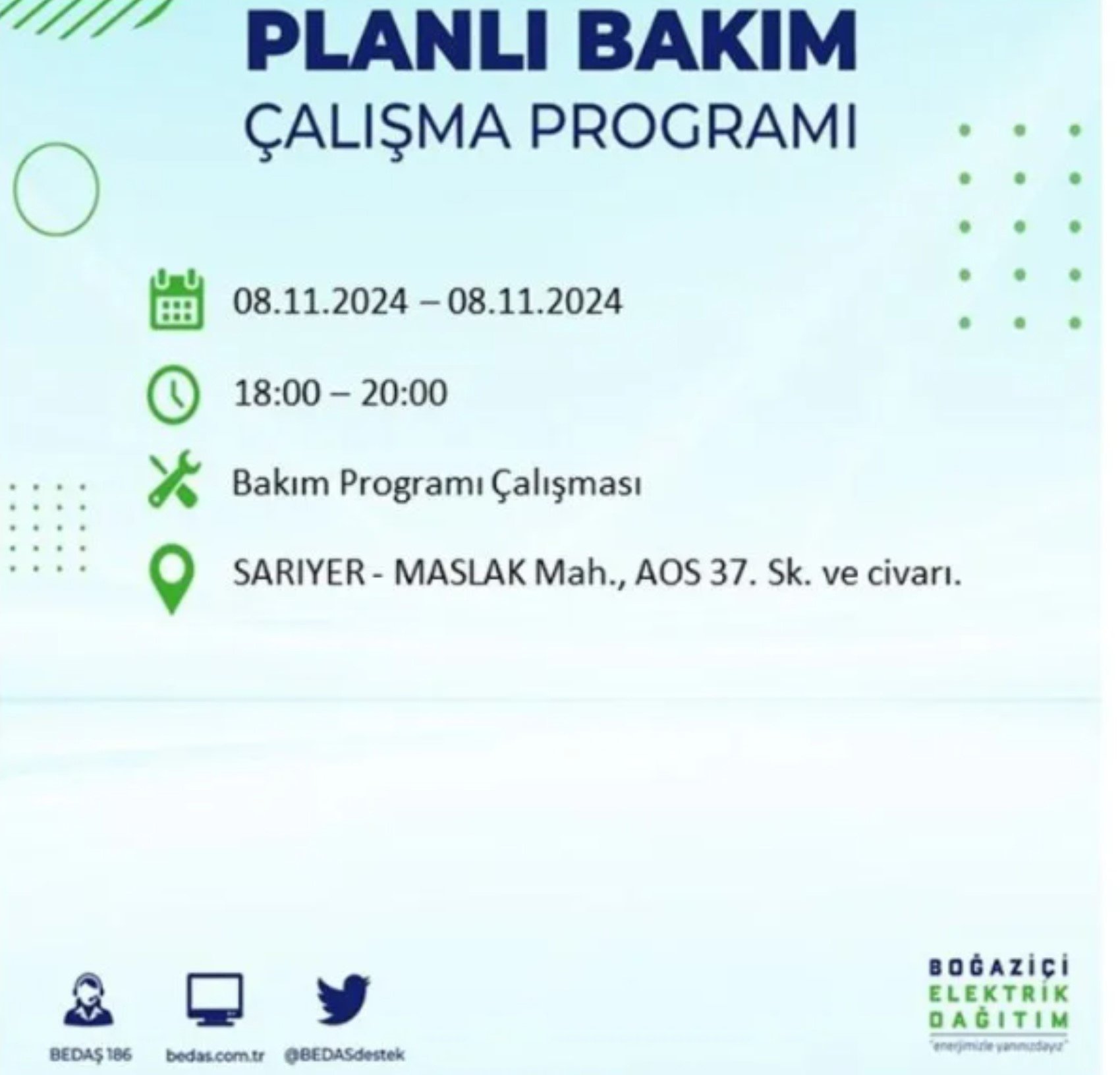 BEDAŞ duyurdu: 8 Kasım Cuma günü İstanbul'da hangi mahallelerde elektrik kesintileri yaşanacak?