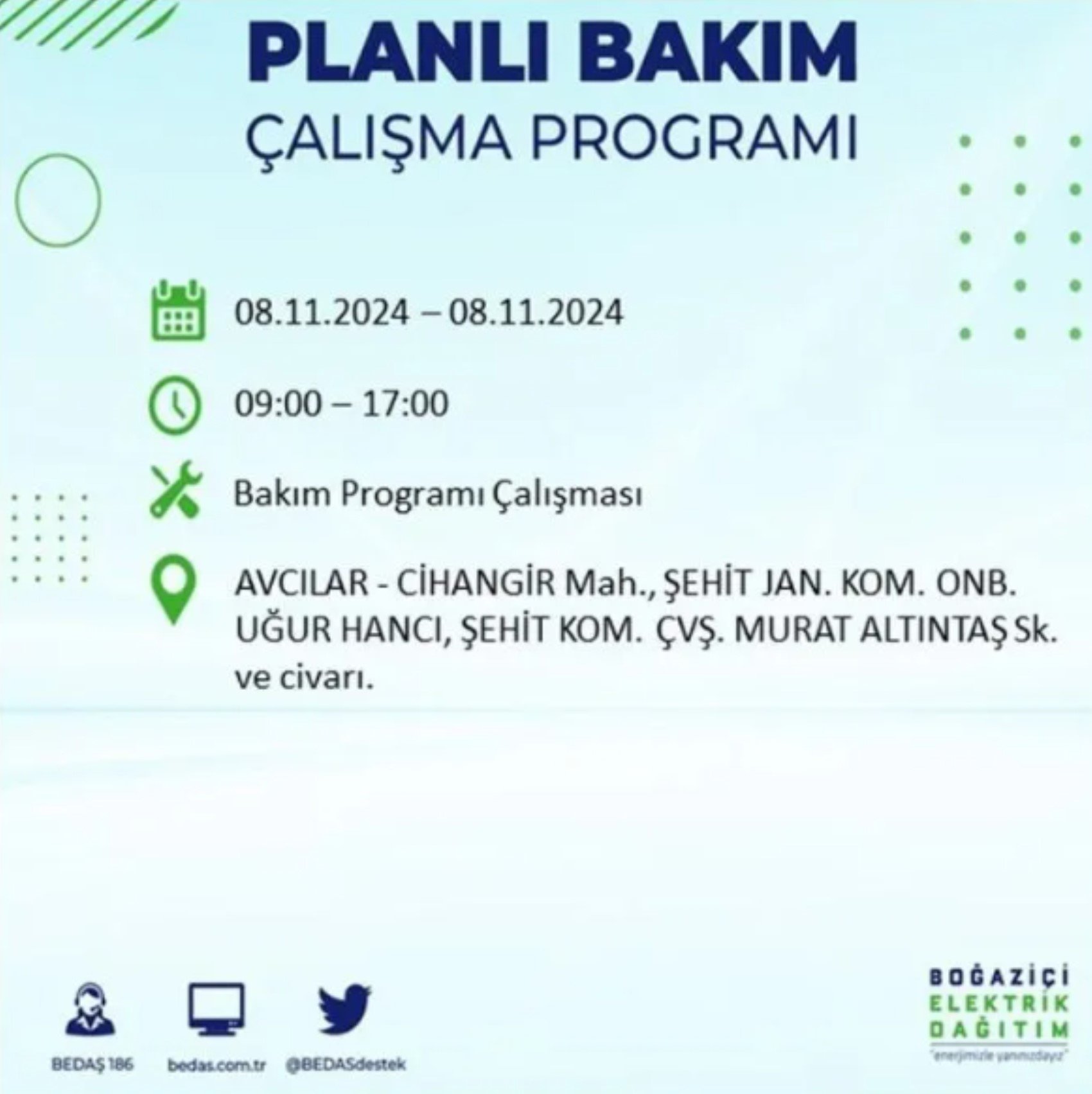 BEDAŞ duyurdu: 8 Kasım Cuma günü İstanbul'da hangi mahallelerde elektrik kesintileri yaşanacak?