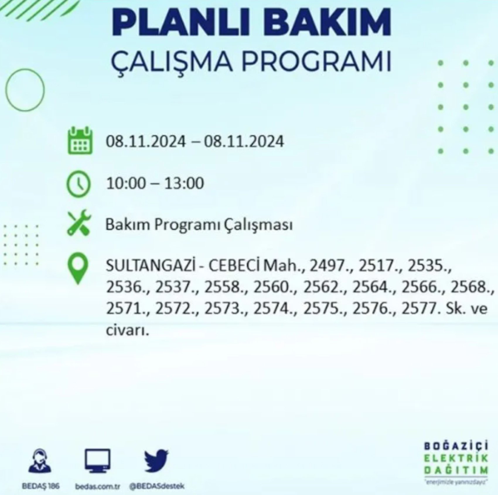 BEDAŞ duyurdu: 8 Kasım Cuma günü İstanbul'da hangi mahallelerde elektrik kesintileri yaşanacak?