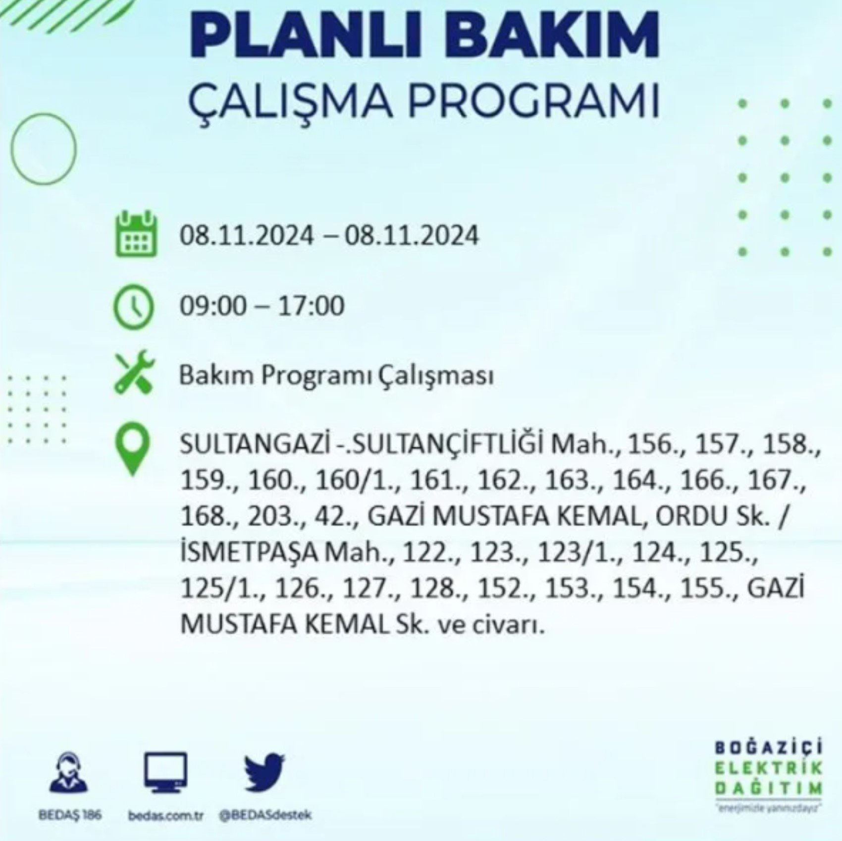 BEDAŞ duyurdu: 8 Kasım Cuma günü İstanbul'da hangi mahallelerde elektrik kesintileri yaşanacak?