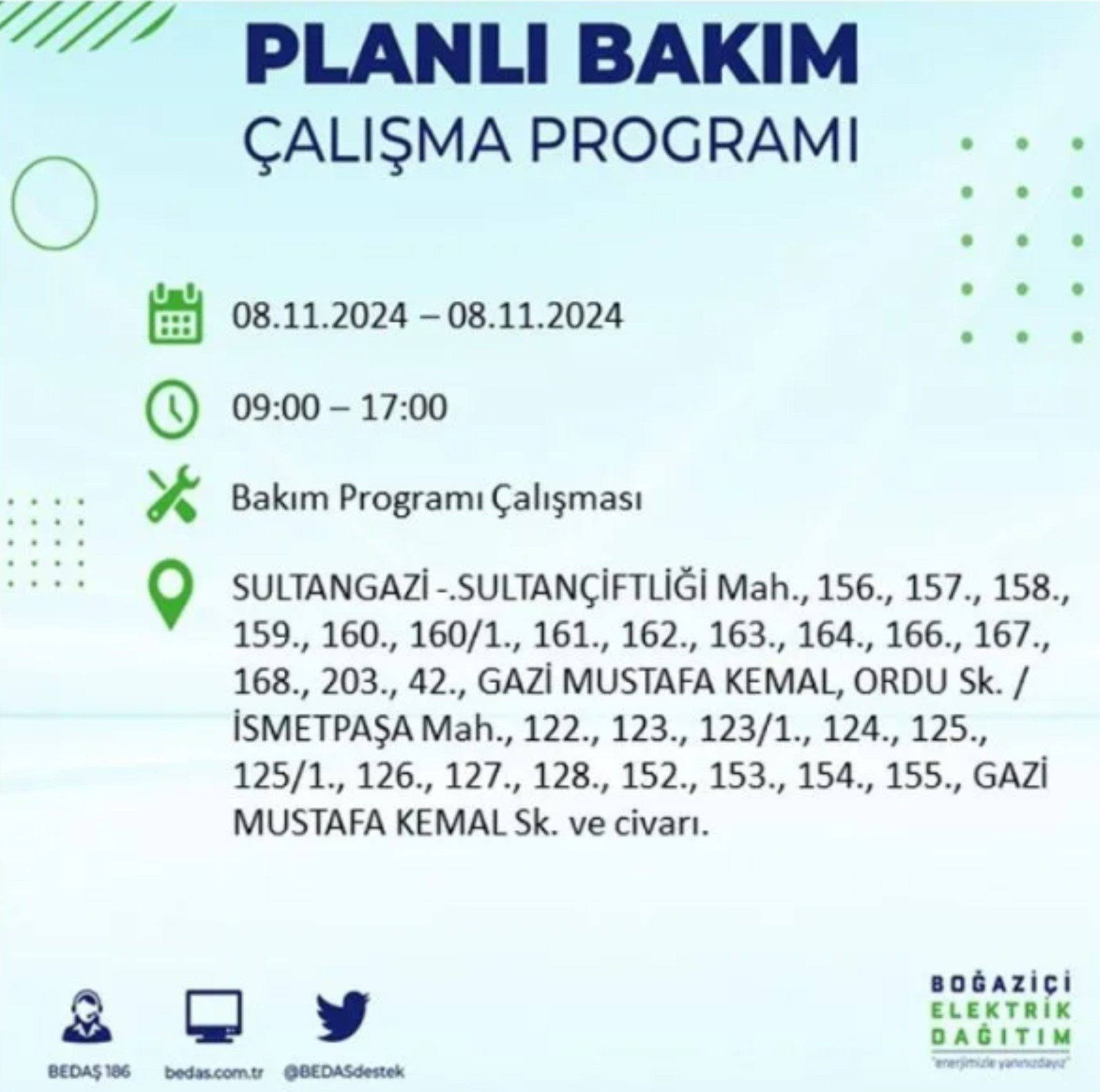 BEDAŞ duyurdu: 8 Kasım Cuma günü İstanbul'da hangi mahallelerde elektrik kesintileri yaşanacak?