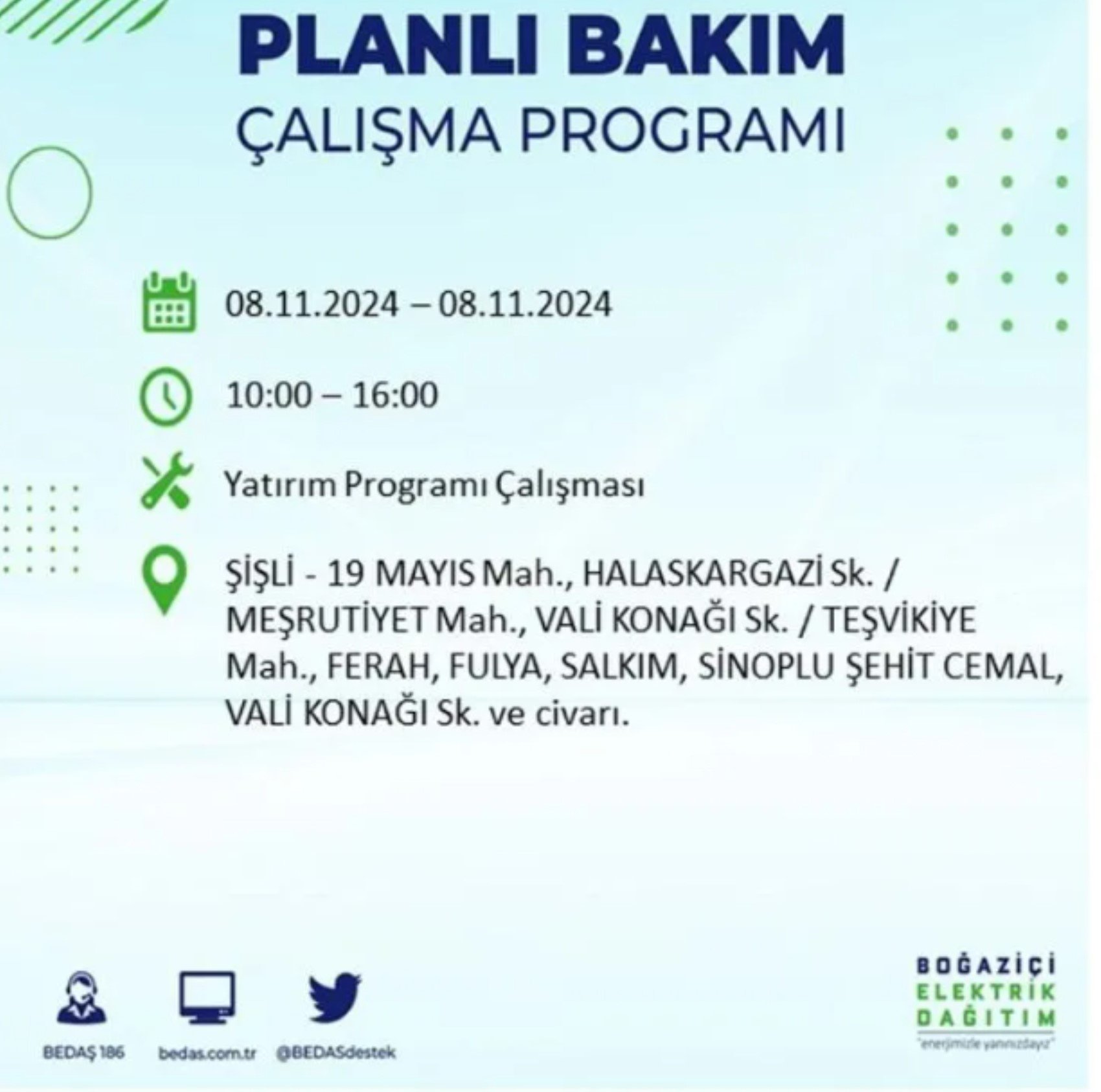 BEDAŞ duyurdu: 8 Kasım Cuma günü İstanbul'da hangi mahallelerde elektrik kesintileri yaşanacak?