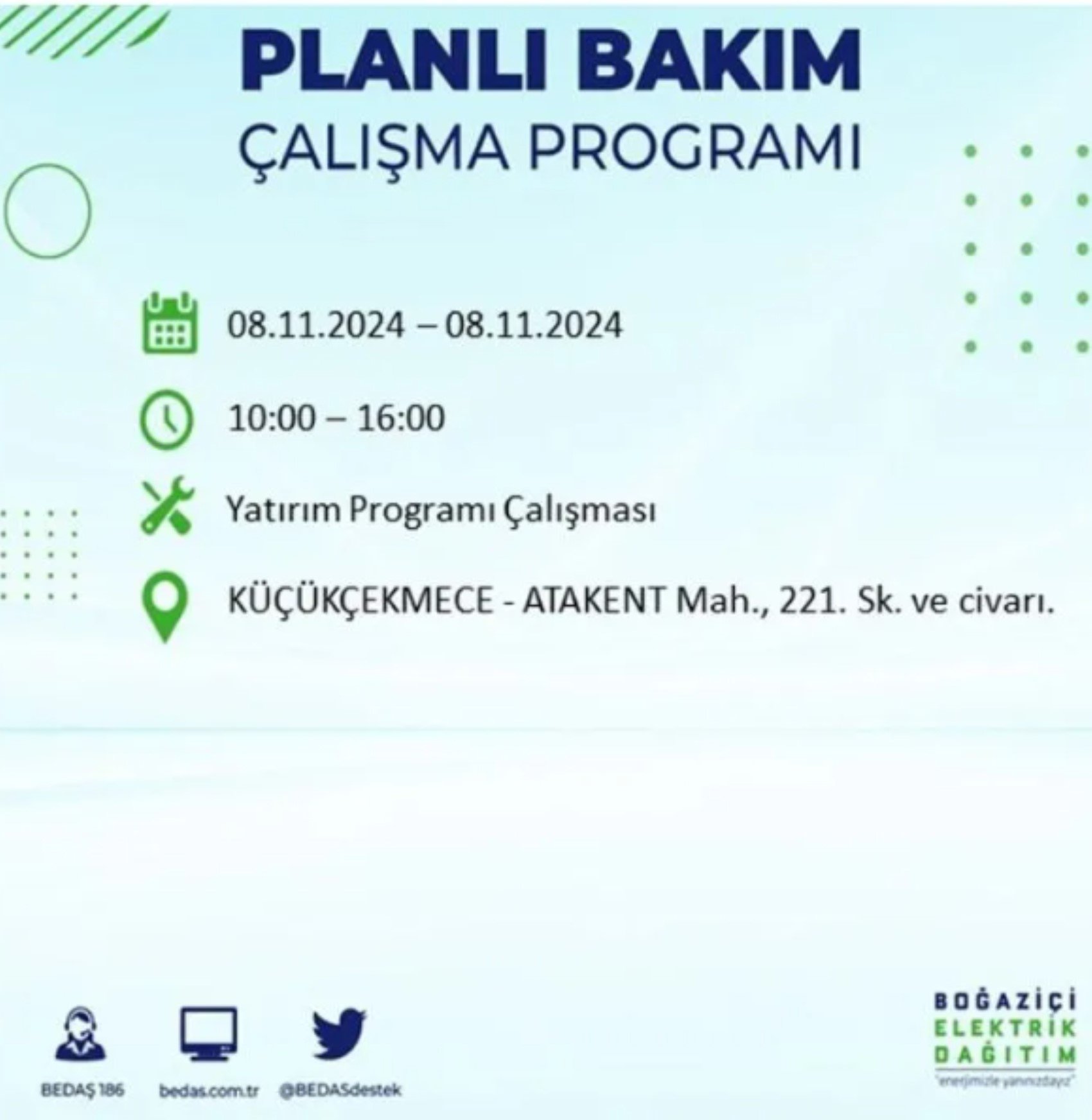 BEDAŞ duyurdu: 8 Kasım Cuma günü İstanbul'da hangi mahallelerde elektrik kesintileri yaşanacak?