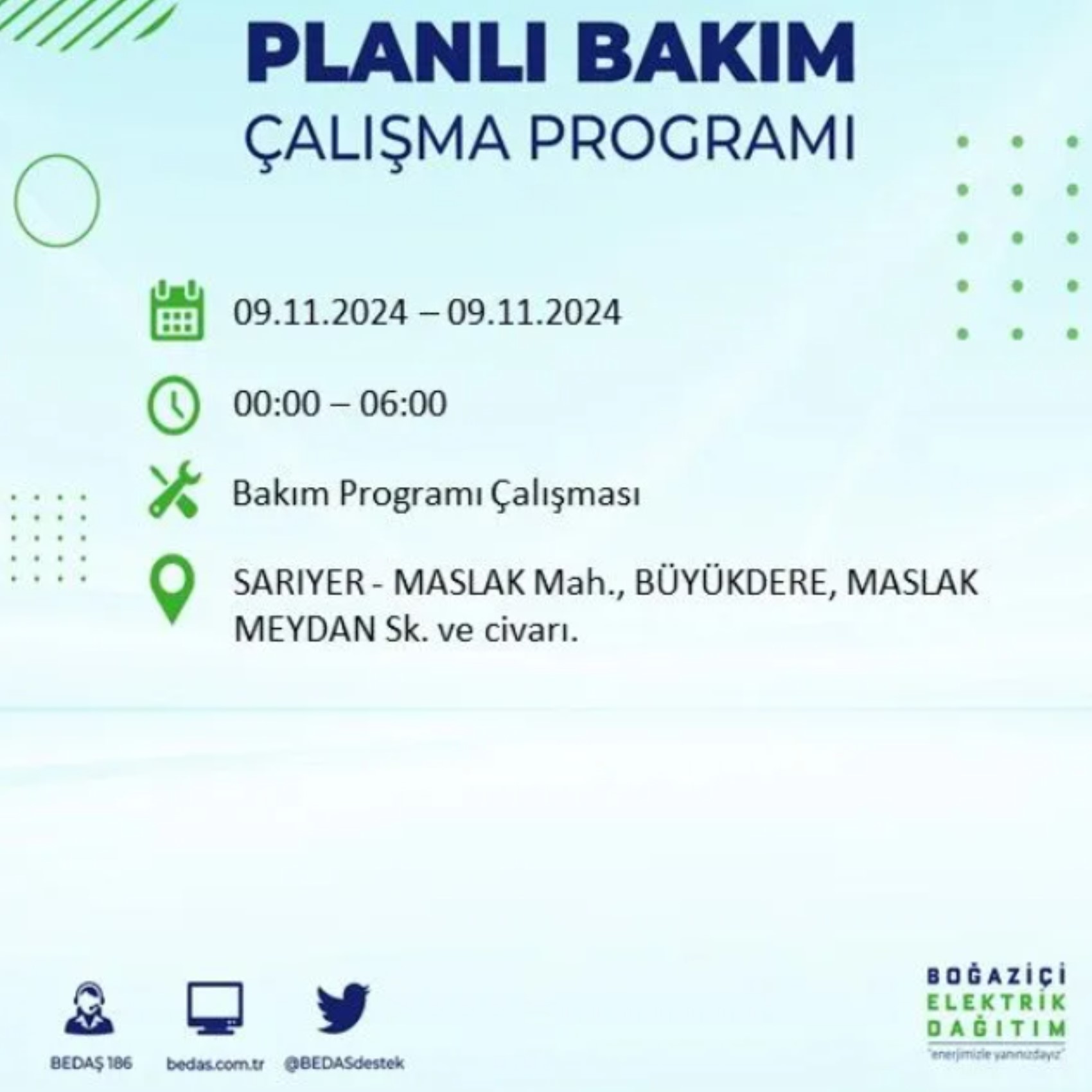 BEDAŞ duyurdu... 9 Kasım Cumartesi günü İstanbul'da hangi ilçelerde elektrik kesintisi yapılacak?