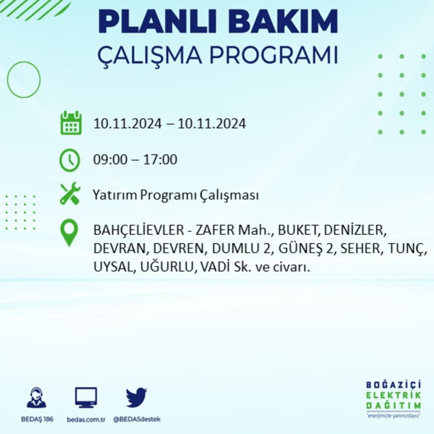 BEDAŞ duyurdu: İstanbul'da yarın elektrik kesintisi yaşanacak ilçeler belli oldu