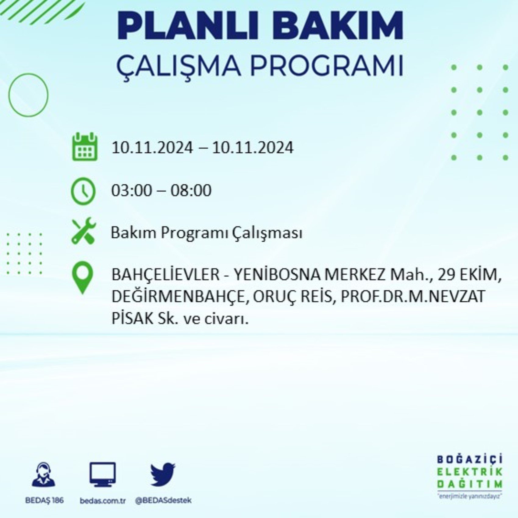 BEDAŞ duyurdu: İstanbul'da yarın elektrik kesintisi yaşanacak ilçeler belli oldu