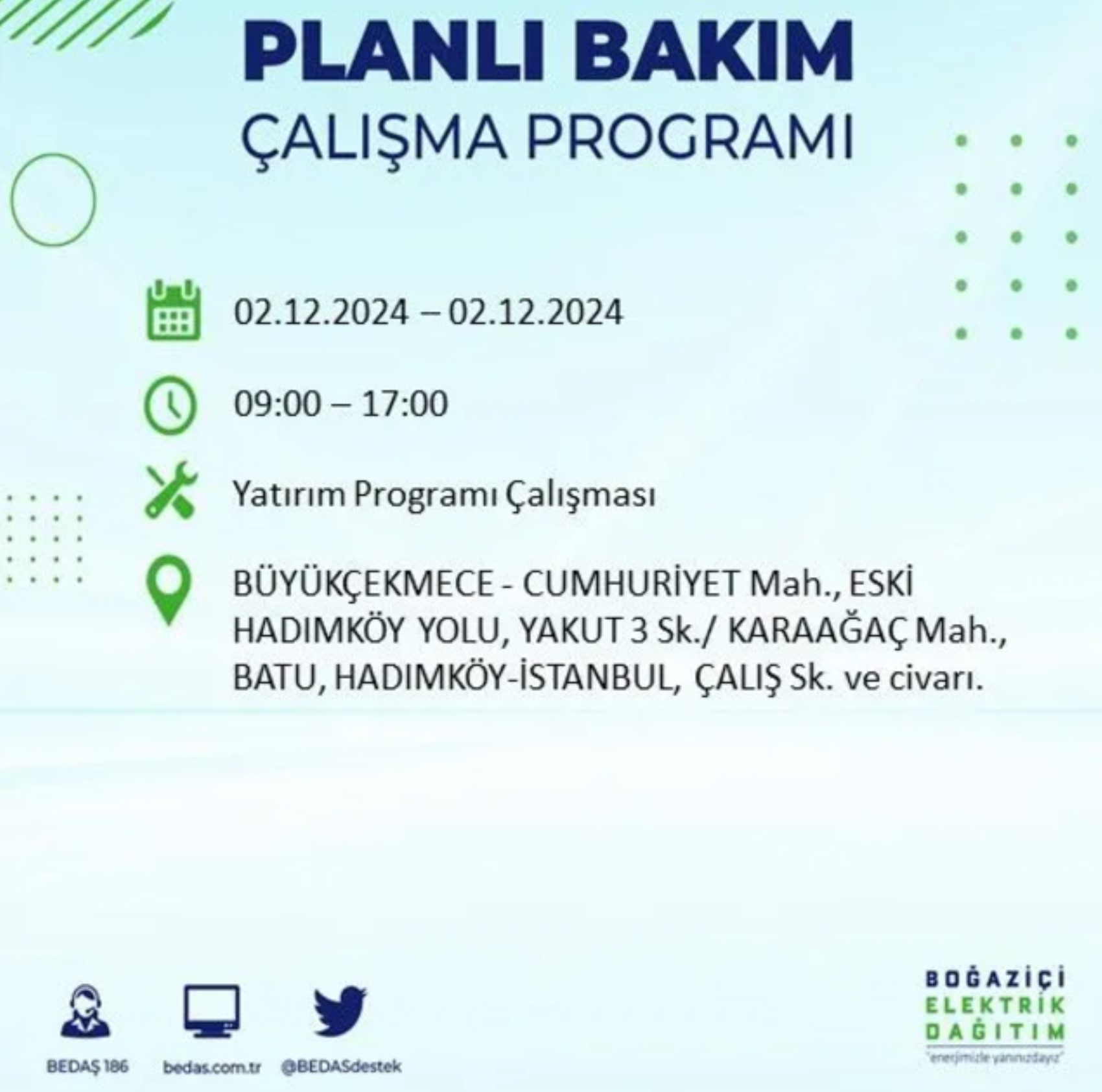 BEDAŞ ha annunciato... Interruzione di corrente a Istanbul: quali quartieri saranno interessati il 2 dicembre?