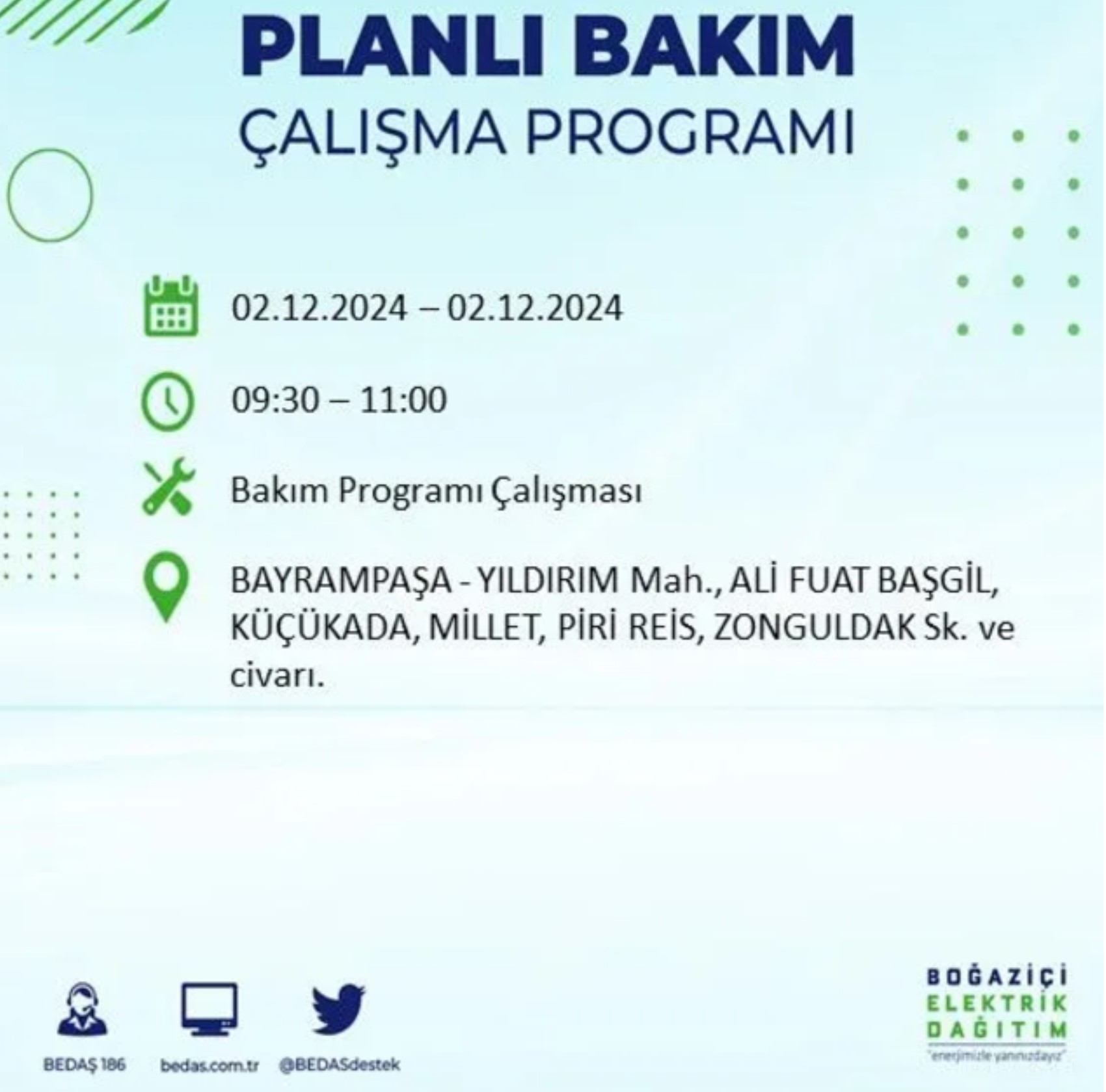 BEDAŞ ha annunciato... Interruzione di corrente a Istanbul: quali quartieri saranno interessati il 2 dicembre?