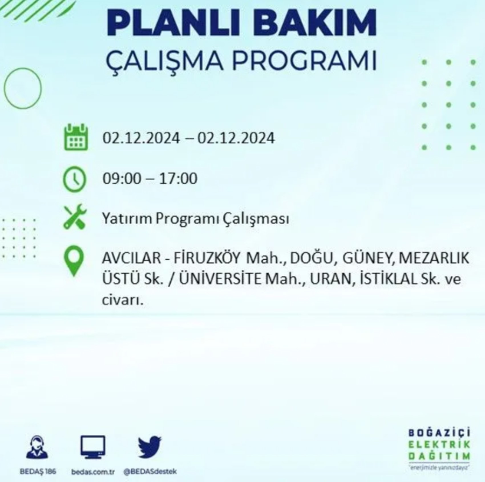 BEDAŞ ha annunciato... Interruzione di corrente a Istanbul: quali quartieri saranno interessati il 2 dicembre?