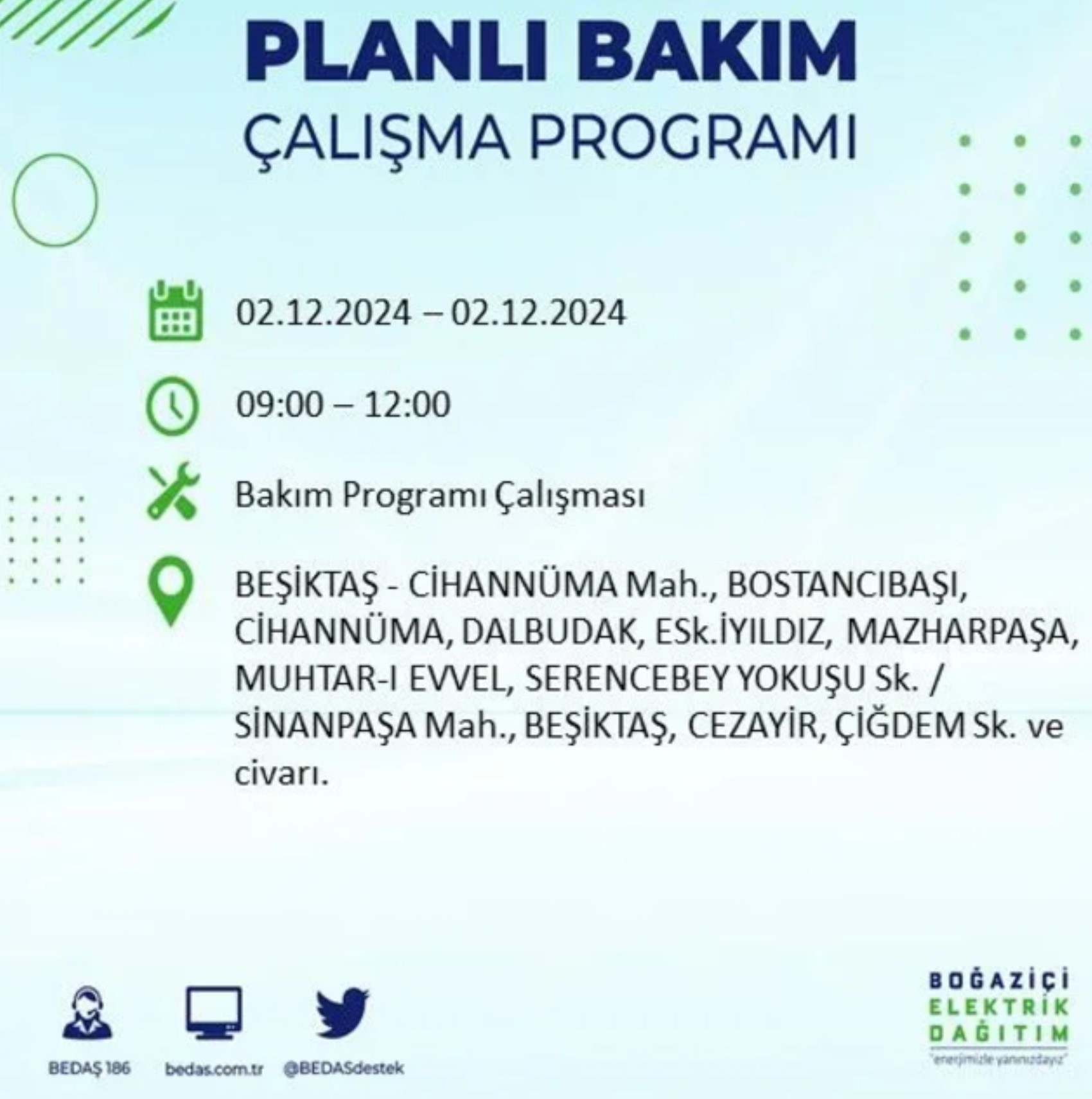 BEDAŞ ha annunciato... Interruzione di corrente a Istanbul: quali quartieri saranno interessati il 2 dicembre?
