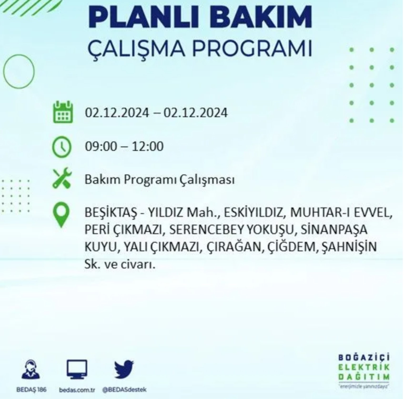 BEDAŞ ha annunciato... Interruzione di corrente a Istanbul: quali quartieri saranno interessati il 2 dicembre?