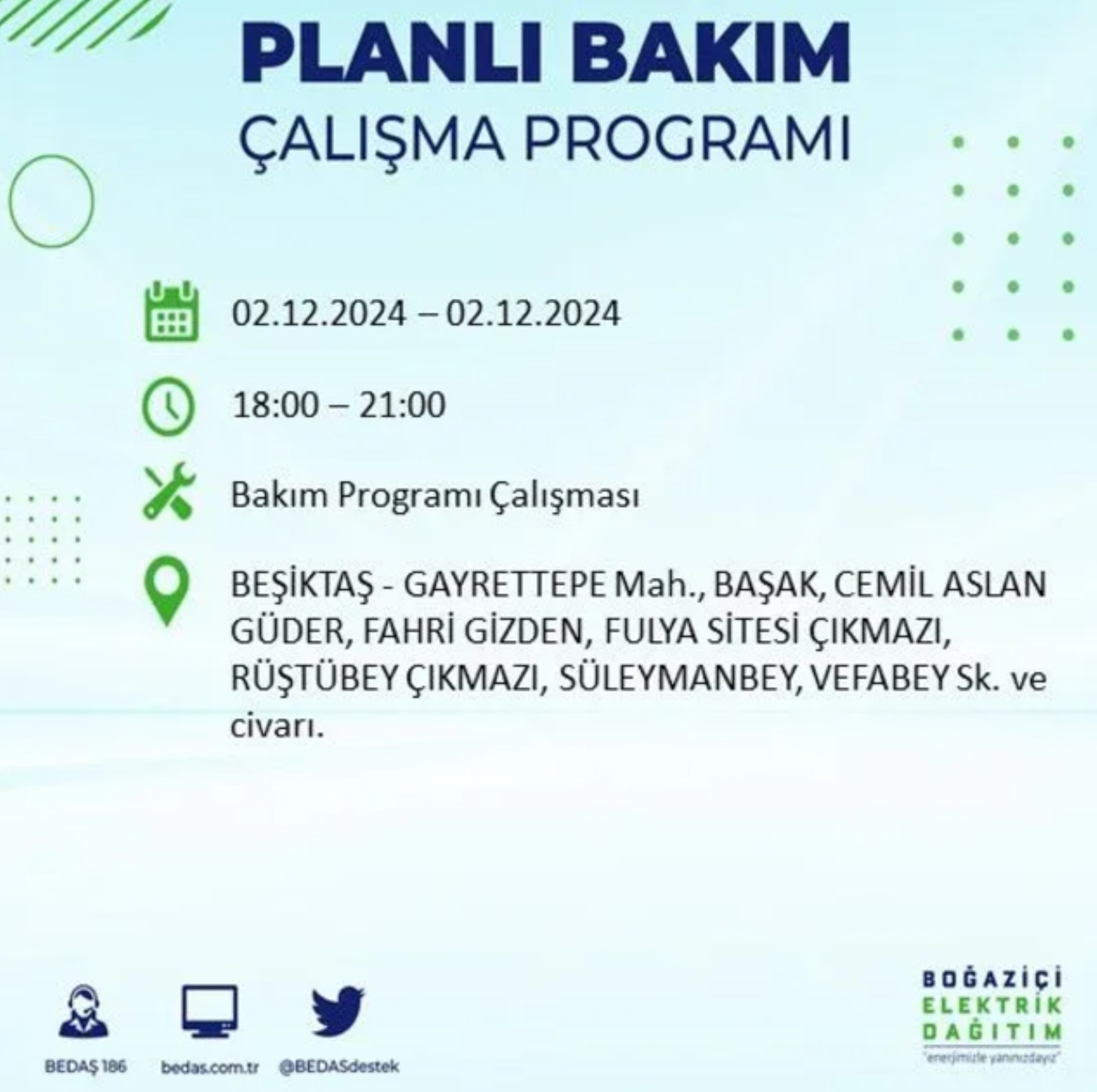 BEDAŞ ha annunciato... Interruzione di corrente a Istanbul: quali quartieri saranno interessati il 2 dicembre?