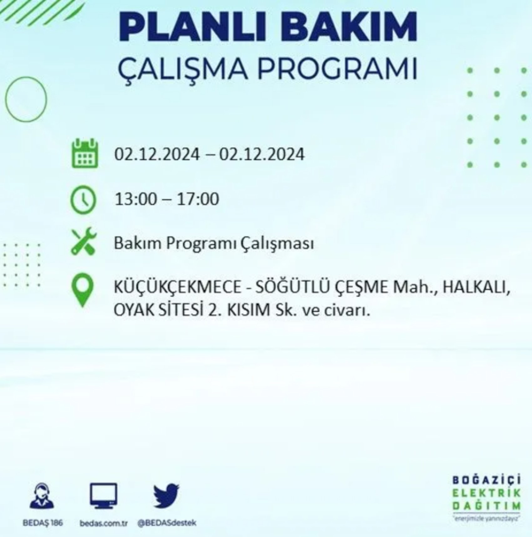 BEDAŞ ha annunciato... Interruzione di corrente a Istanbul: quali quartieri saranno interessati il 2 dicembre?