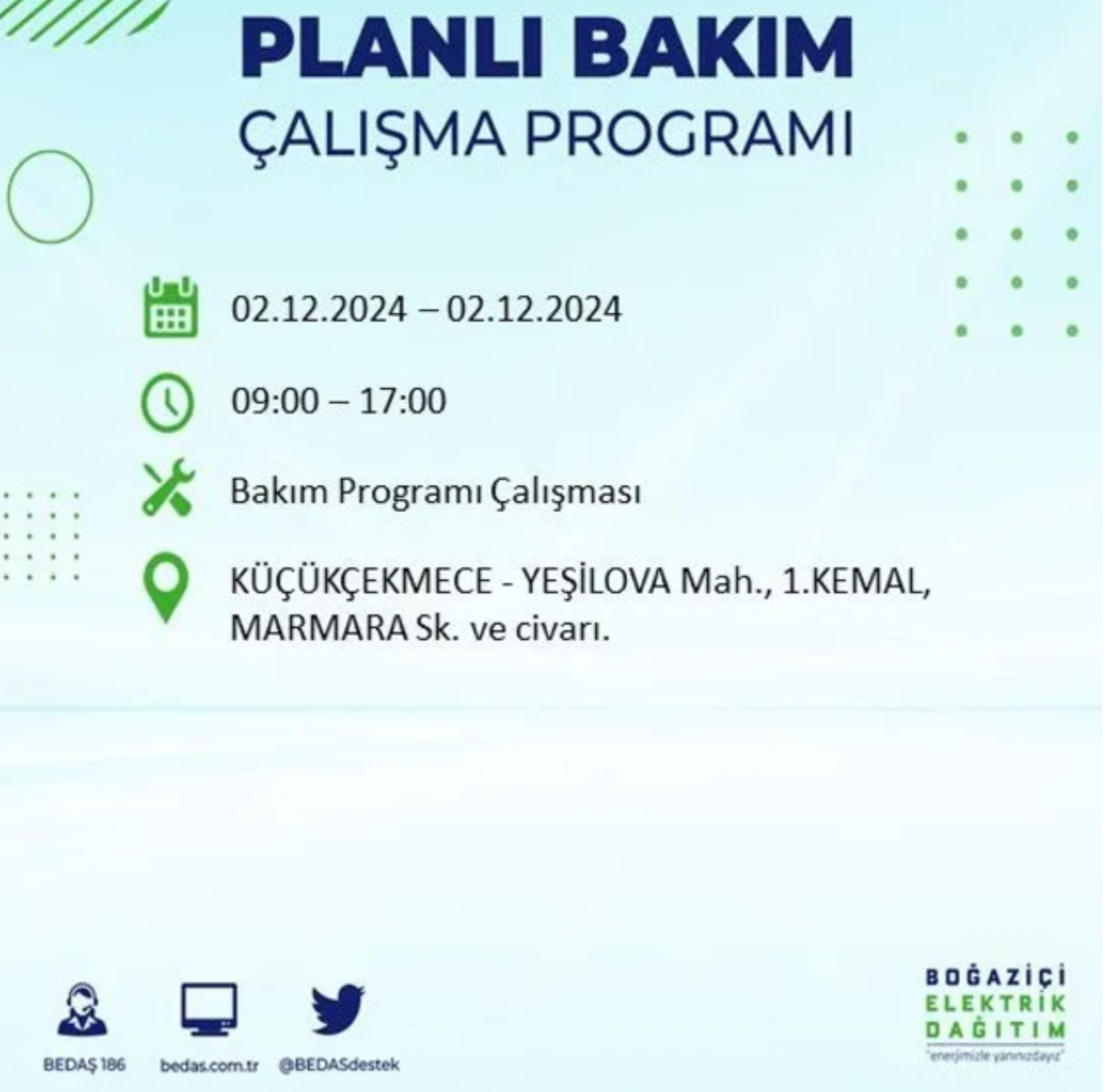 BEDAŞ ha annunciato... Interruzione di corrente a Istanbul: quali quartieri saranno interessati il 2 dicembre?