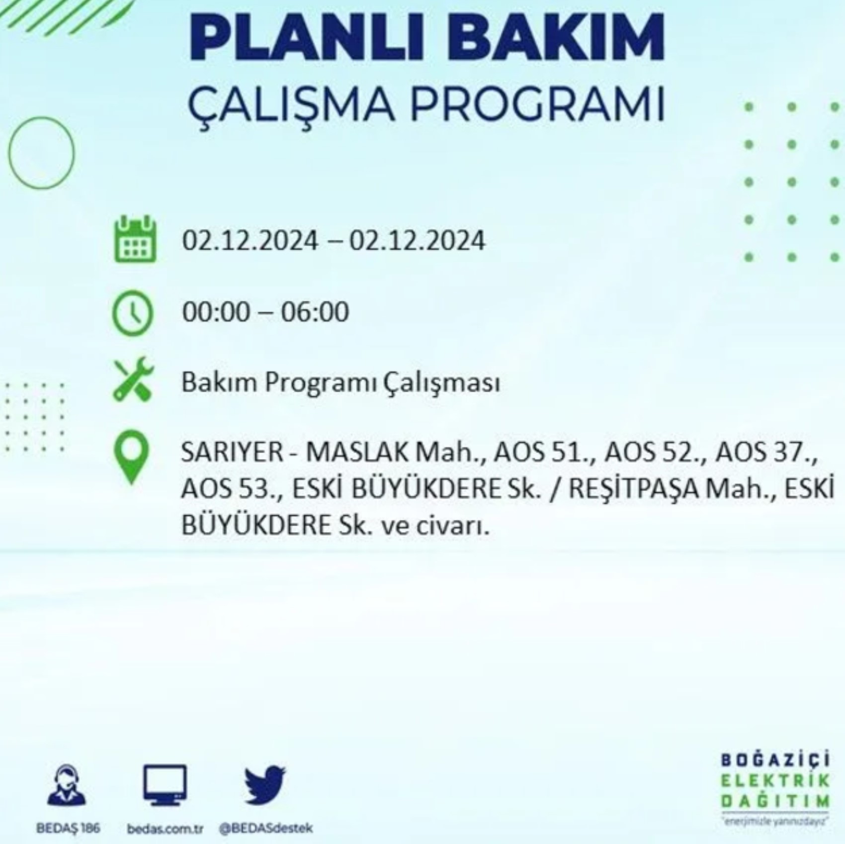 BEDAŞ ha annunciato... Interruzione di corrente a Istanbul: quali quartieri saranno interessati il 2 dicembre?