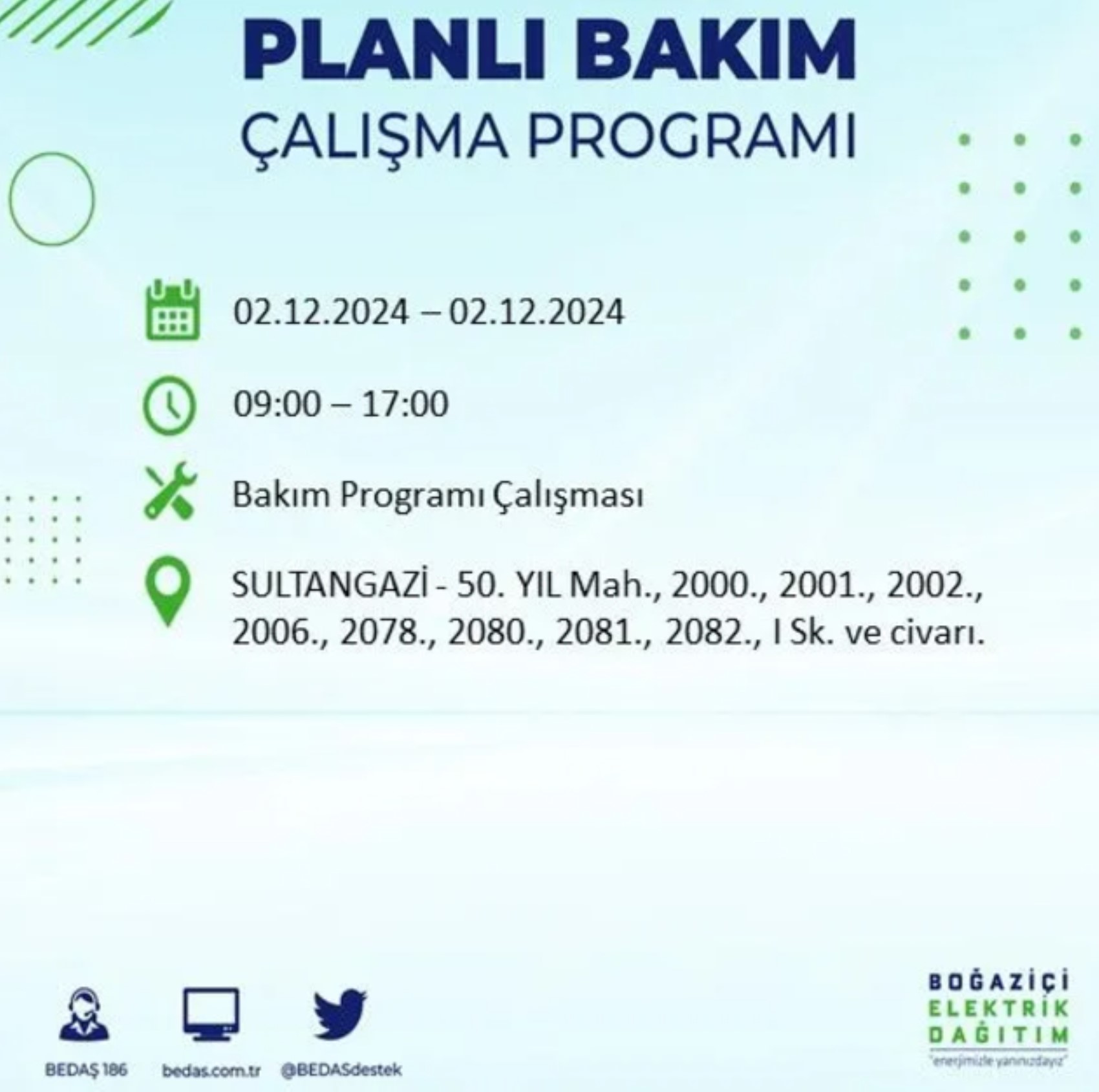 BEDAŞ ha annunciato... Interruzione di corrente a Istanbul: quali quartieri saranno interessati il 2 dicembre?