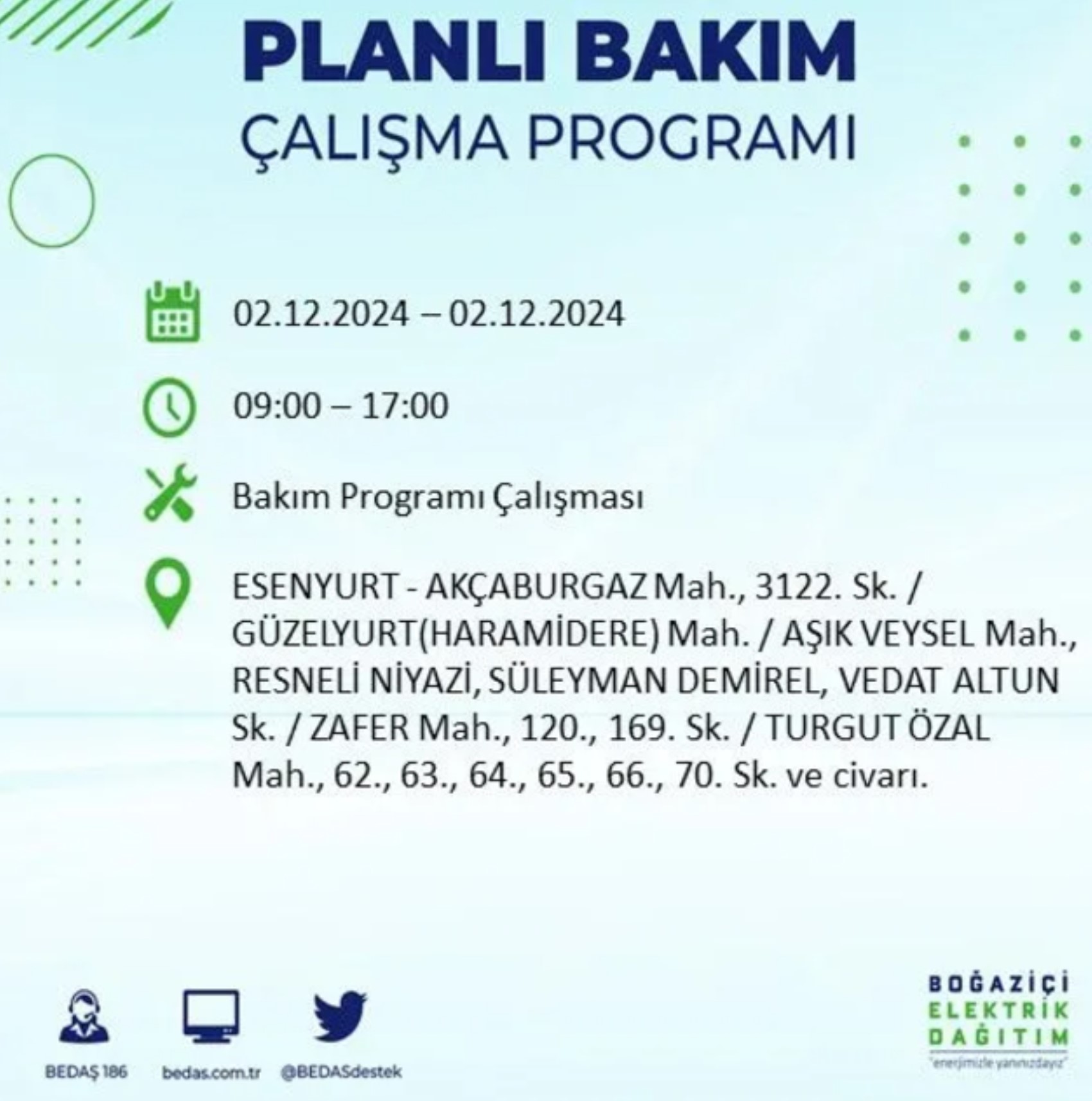BEDAŞ ha annunciato... Interruzione di corrente a Istanbul: quali quartieri saranno interessati il 2 dicembre?