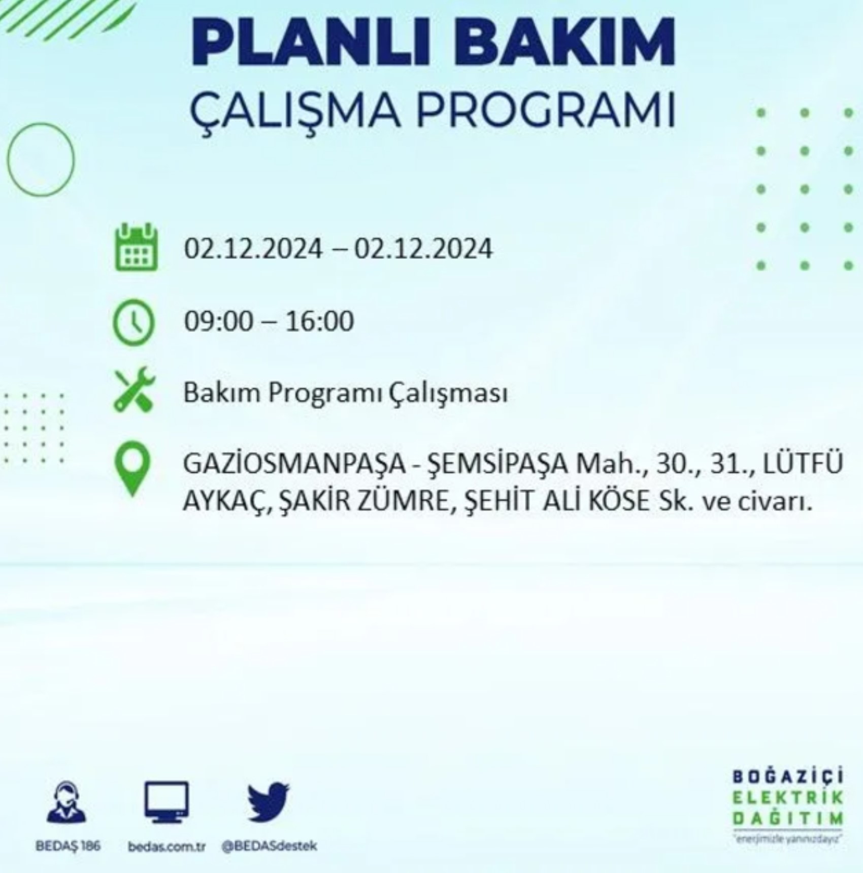 BEDAŞ ha annunciato... Interruzione di corrente a Istanbul: quali quartieri saranno interessati il 2 dicembre?