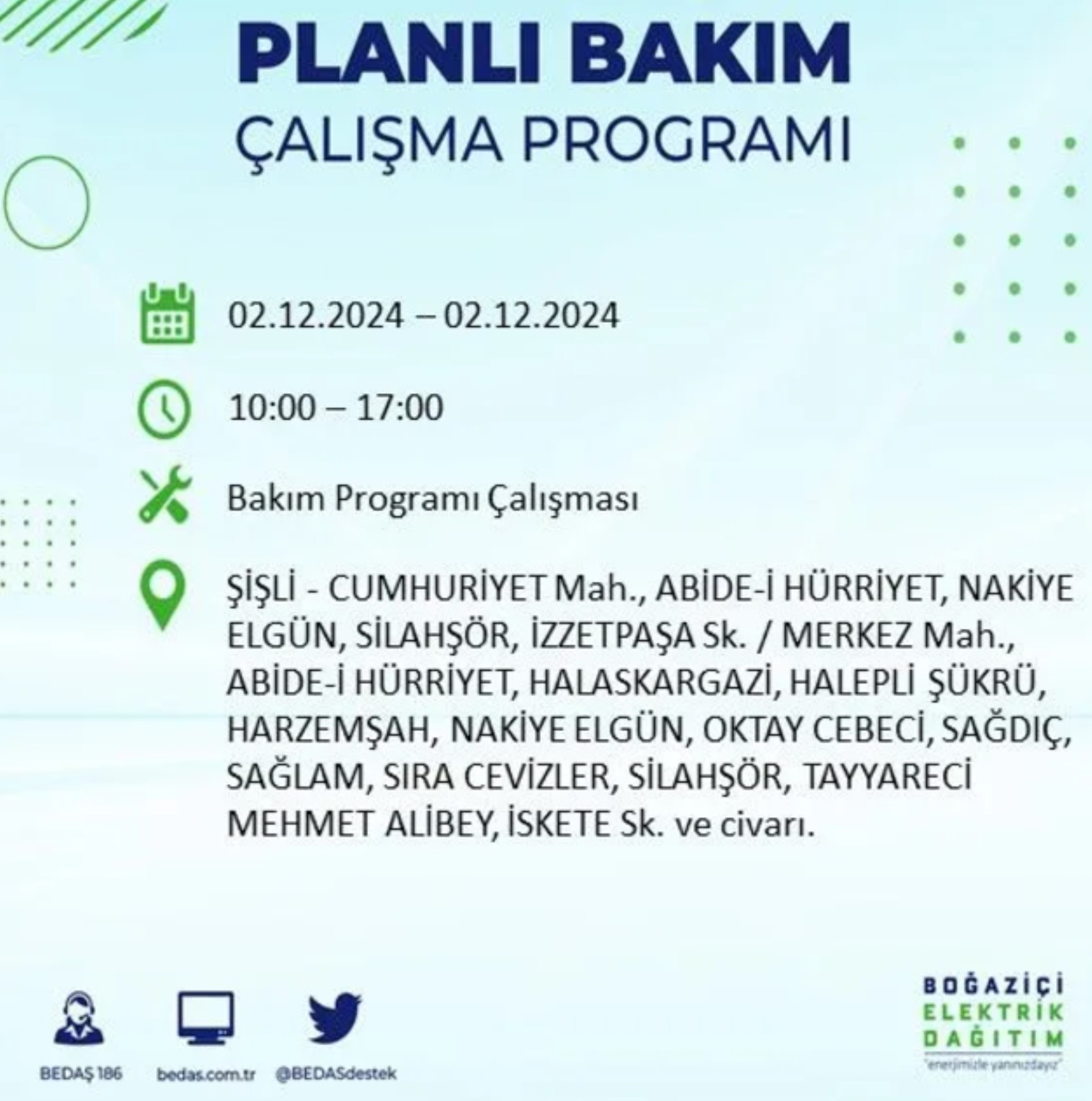 BEDAŞ ha annunciato... Interruzione di corrente a Istanbul: quali quartieri saranno interessati il 2 dicembre?