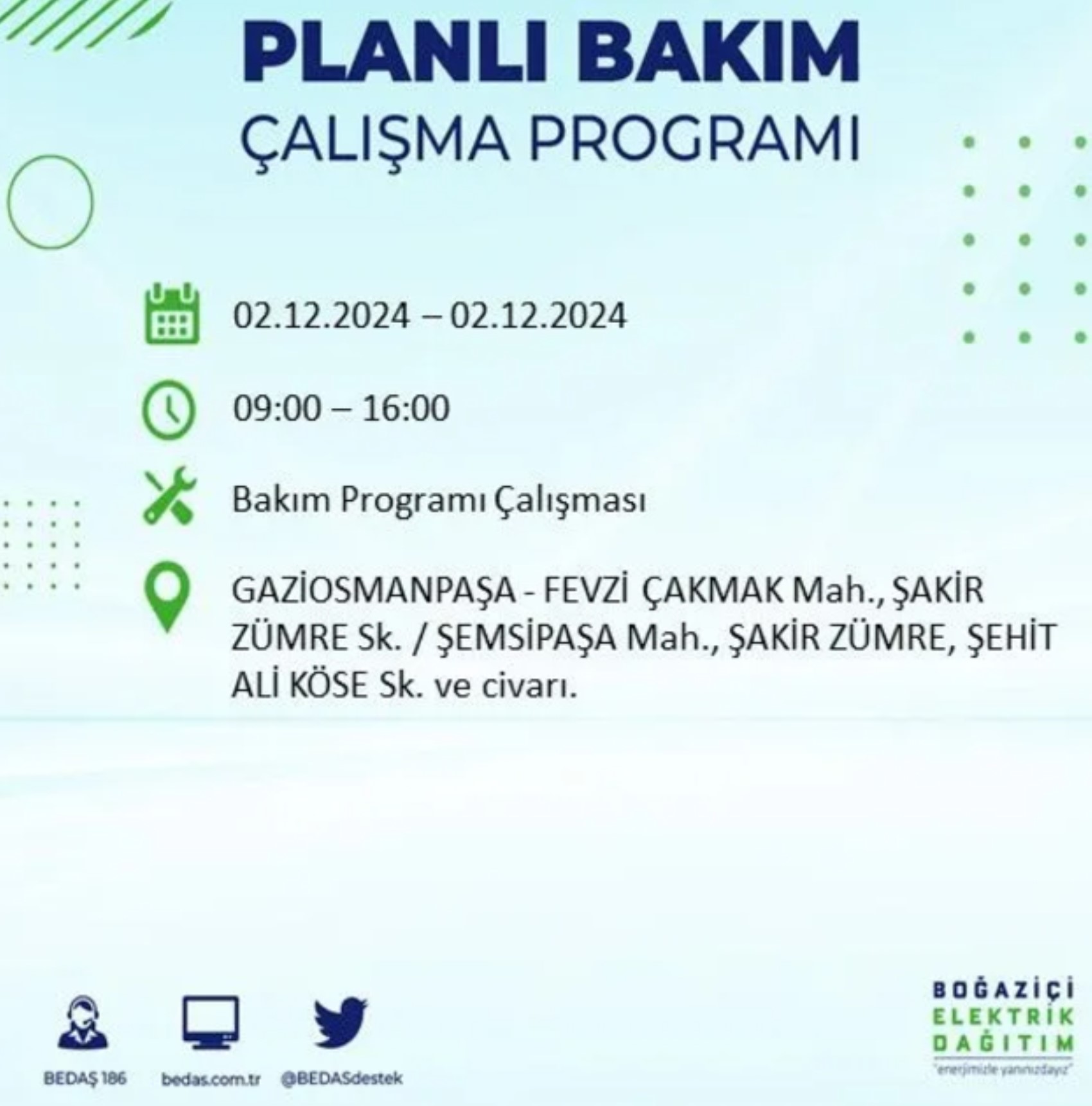 BEDAŞ ha annunciato... Interruzione di corrente a Istanbul: quali quartieri saranno interessati il 2 dicembre?