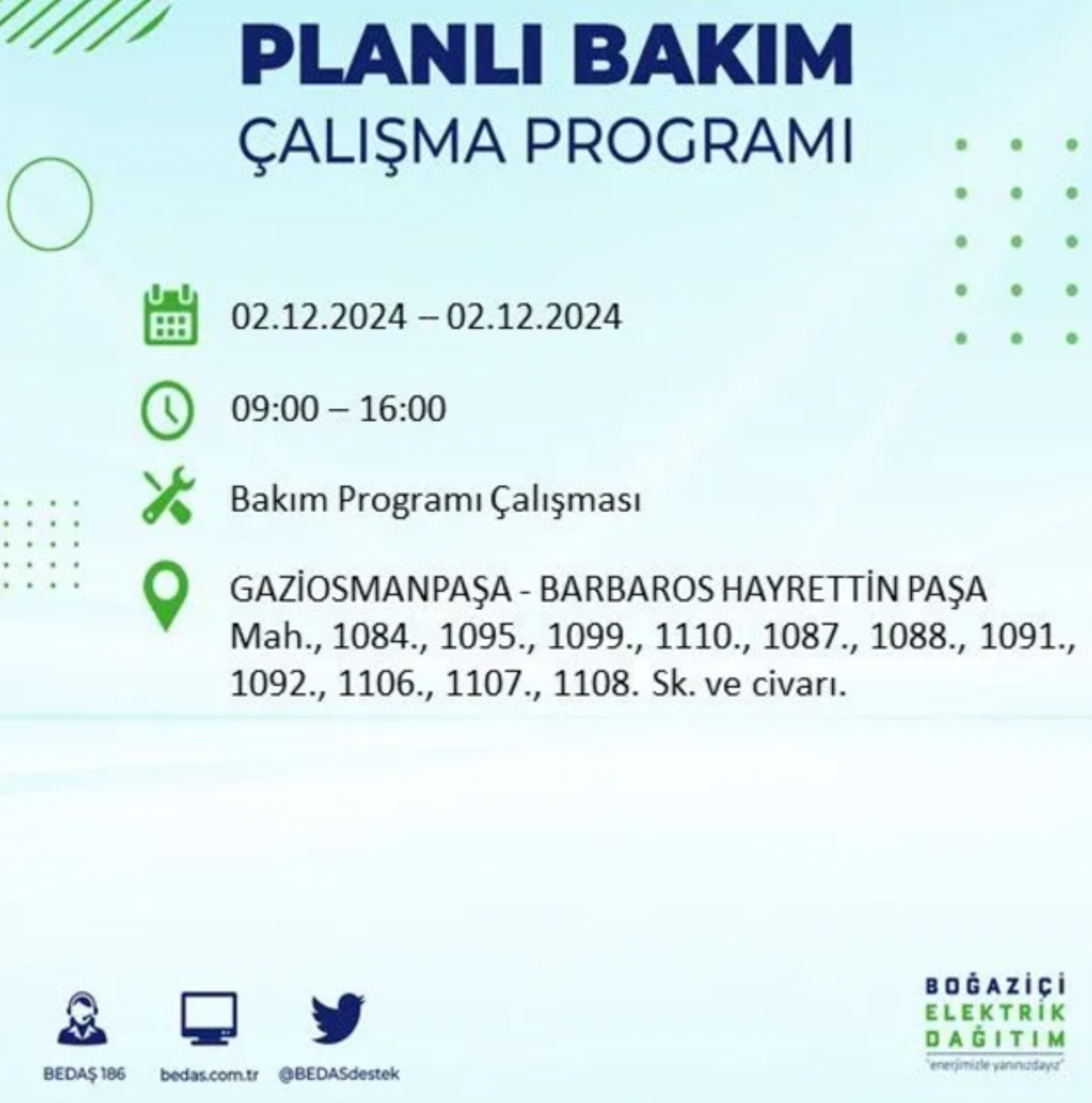 BEDAŞ ha annunciato... Interruzione di corrente a Istanbul: quali quartieri saranno interessati il 2 dicembre?