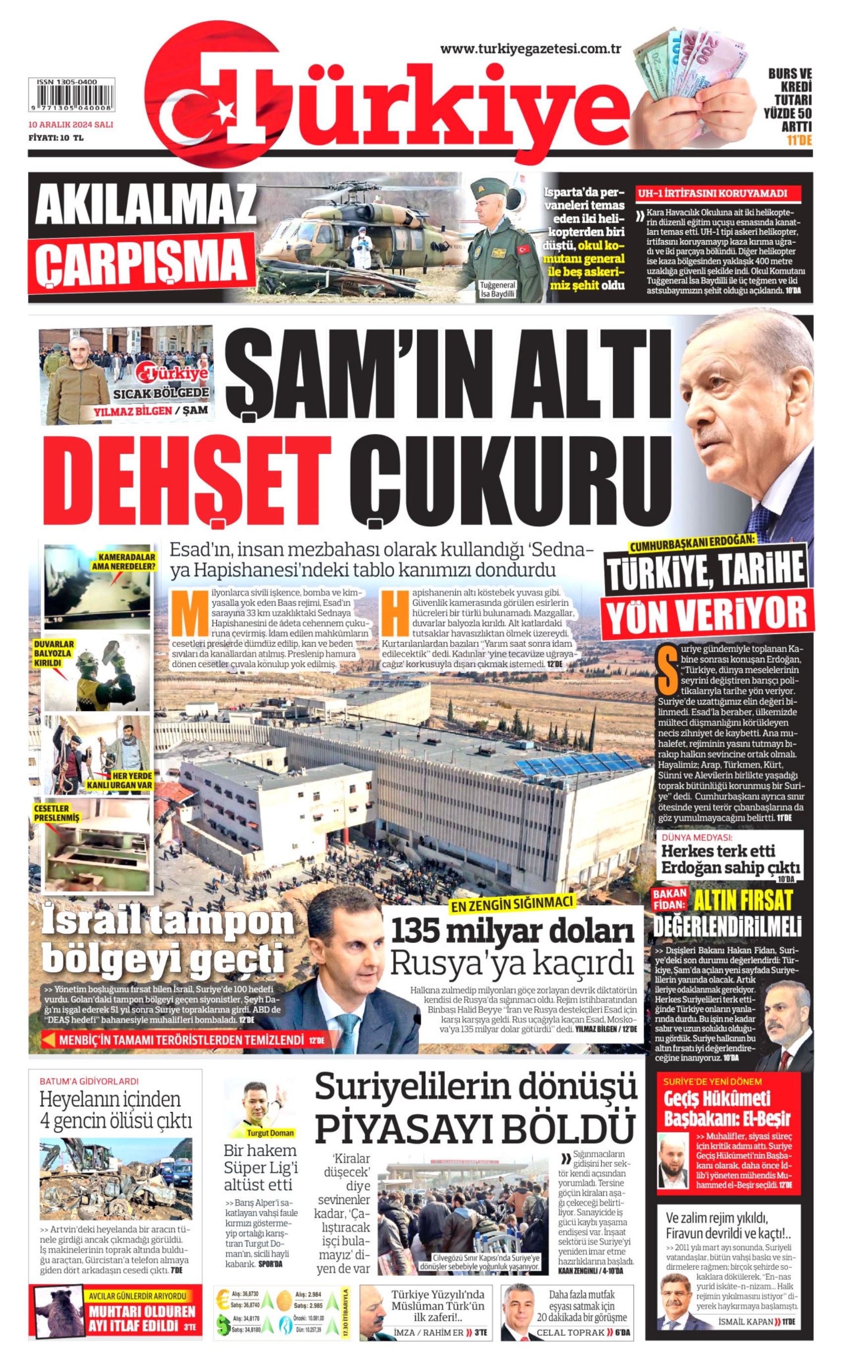 Prime pagine dei quotidiani del 10 dicembre 2024