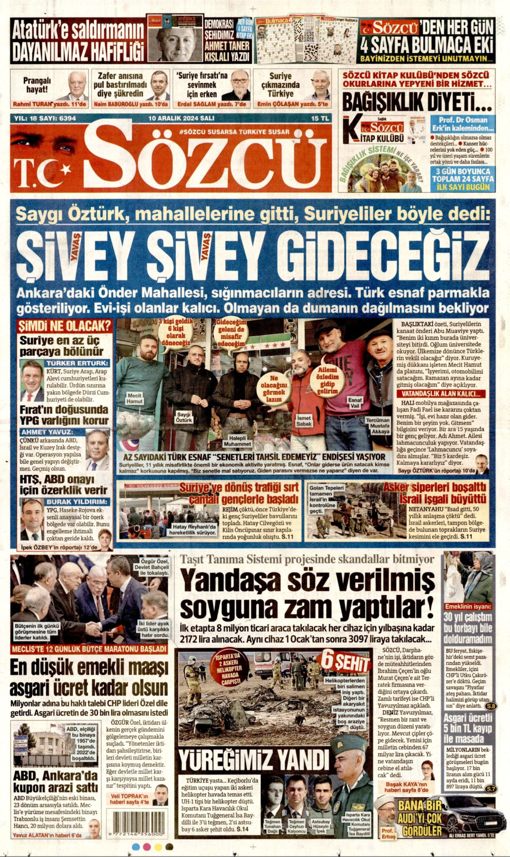 Prime pagine dei quotidiani del 10 dicembre 2024