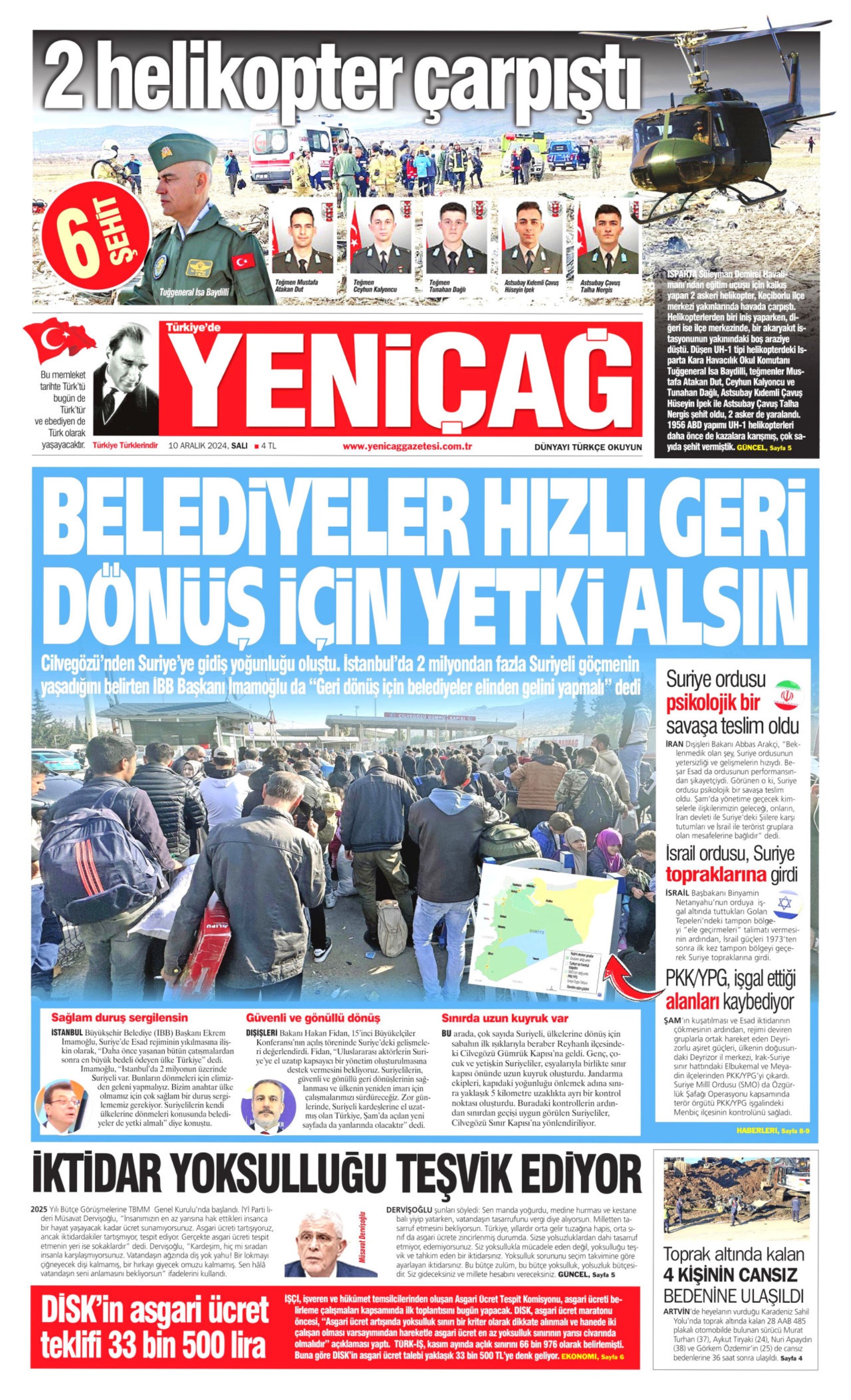 Prime pagine dei quotidiani del 10 dicembre 2024