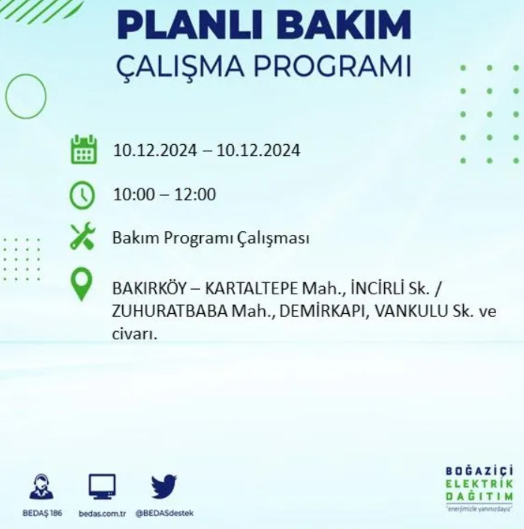 BEDAŞ açıkladı... İstanbul'da elektrik kesintisi: 10 Aralık'ta hangi mahalleler etkilenecek?