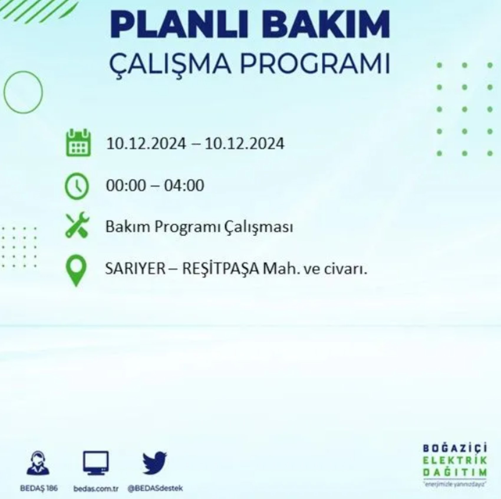 BEDAŞ açıkladı... İstanbul'da elektrik kesintisi: 10 Aralık'ta hangi mahalleler etkilenecek?