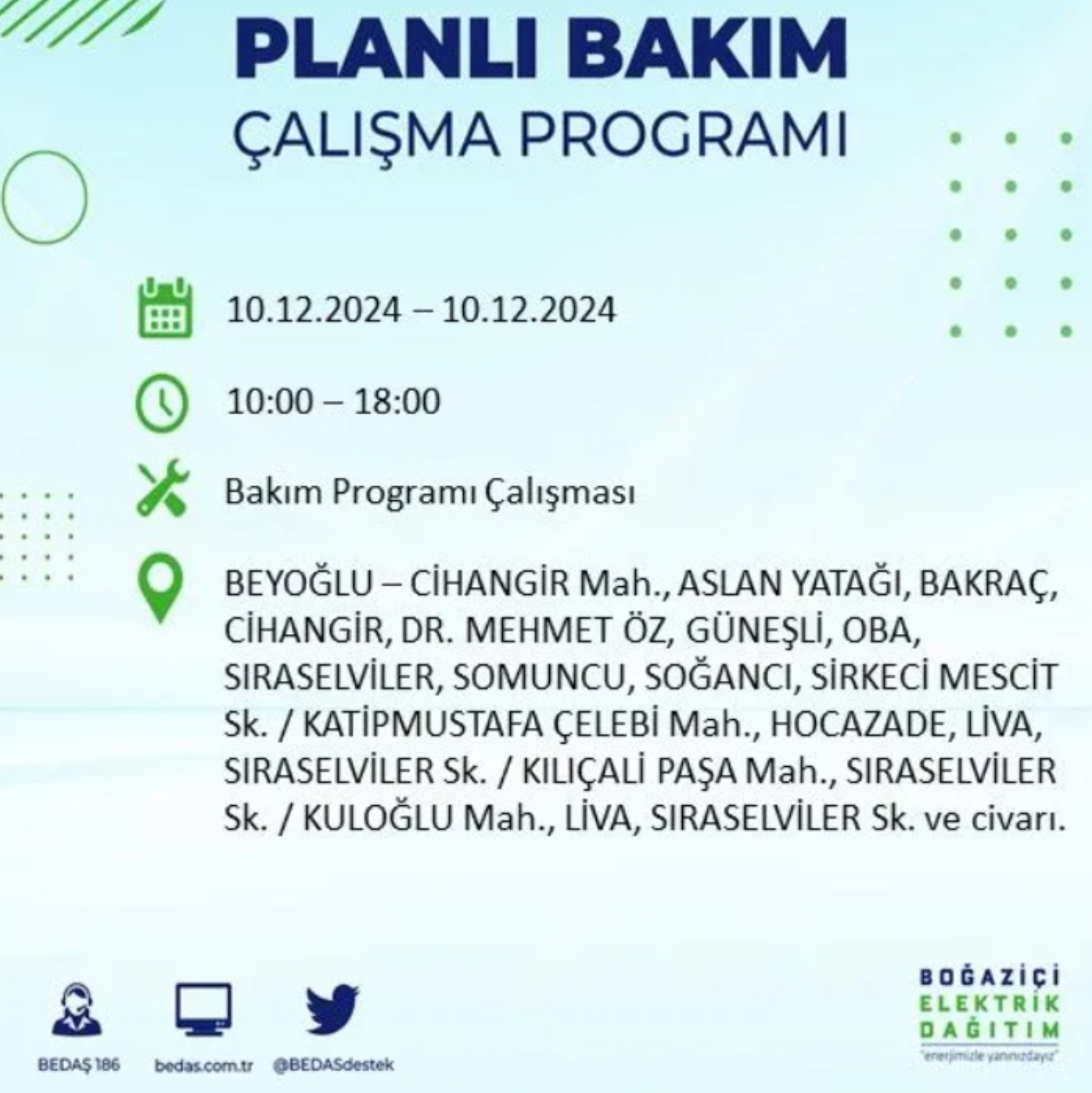 BEDAŞ açıkladı... İstanbul'da elektrik kesintisi: 10 Aralık'ta hangi mahalleler etkilenecek?