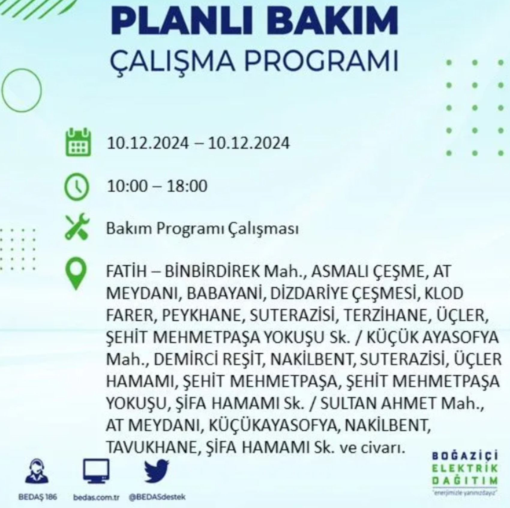 BEDAŞ açıkladı... İstanbul'da elektrik kesintisi: 10 Aralık'ta hangi mahalleler etkilenecek?